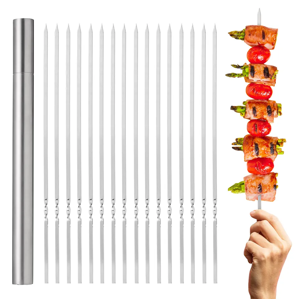 OS Oak & Steel Kitchen spiedini barbecue acciaio 20 pezzi 35cm