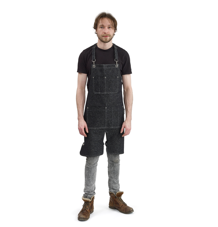 Urban Bar Grembiule Denim Tascone Kangaroo Blu Unisex