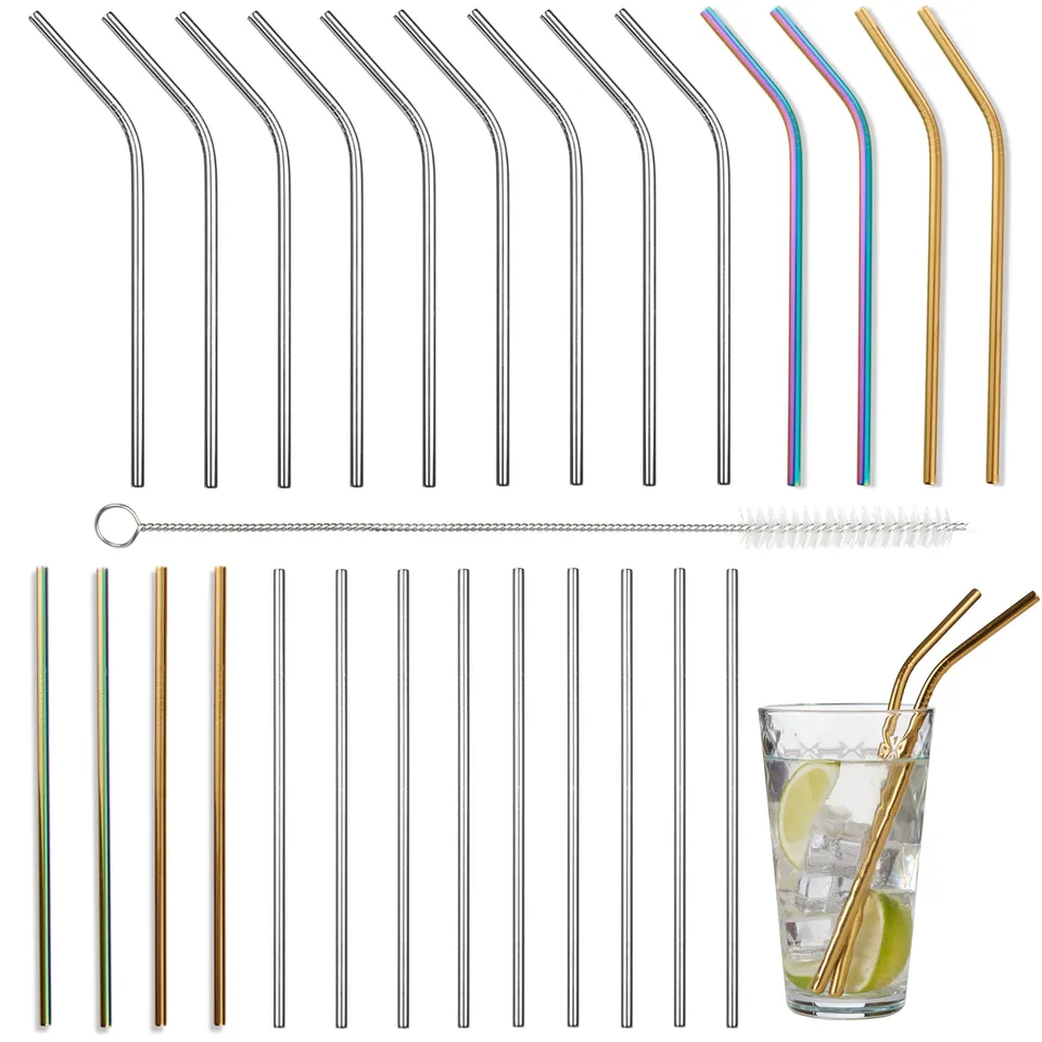 Oak & Steel Bar Accessories cannuccie metallo 10 pezzi con scovolino