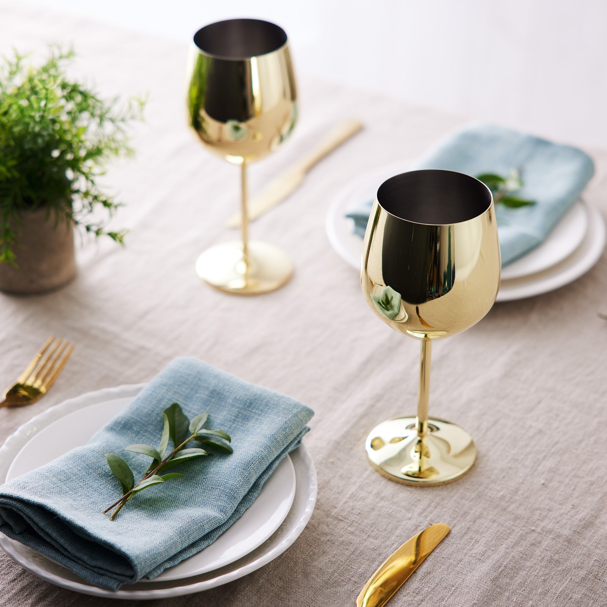 OS Oak & Steel Wine Glasses calici vino oro 4 pezzi