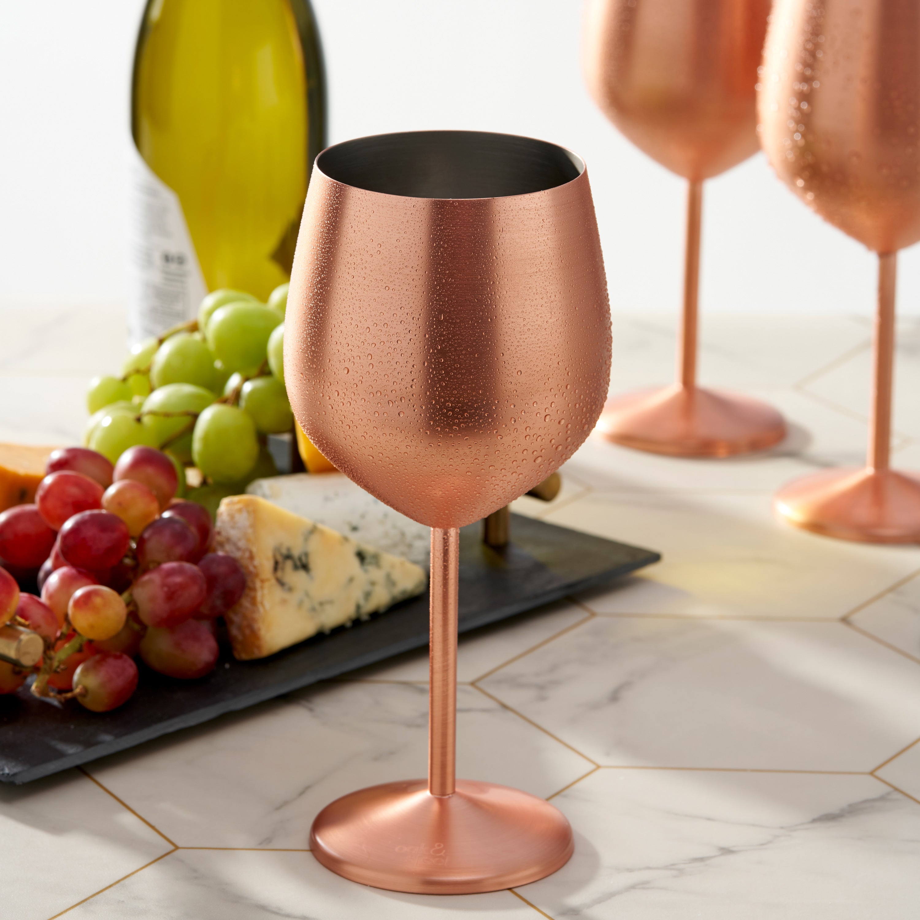 OS Oak & Steel Wine Glasses calici vino oro rosa opaco 4 pezzi