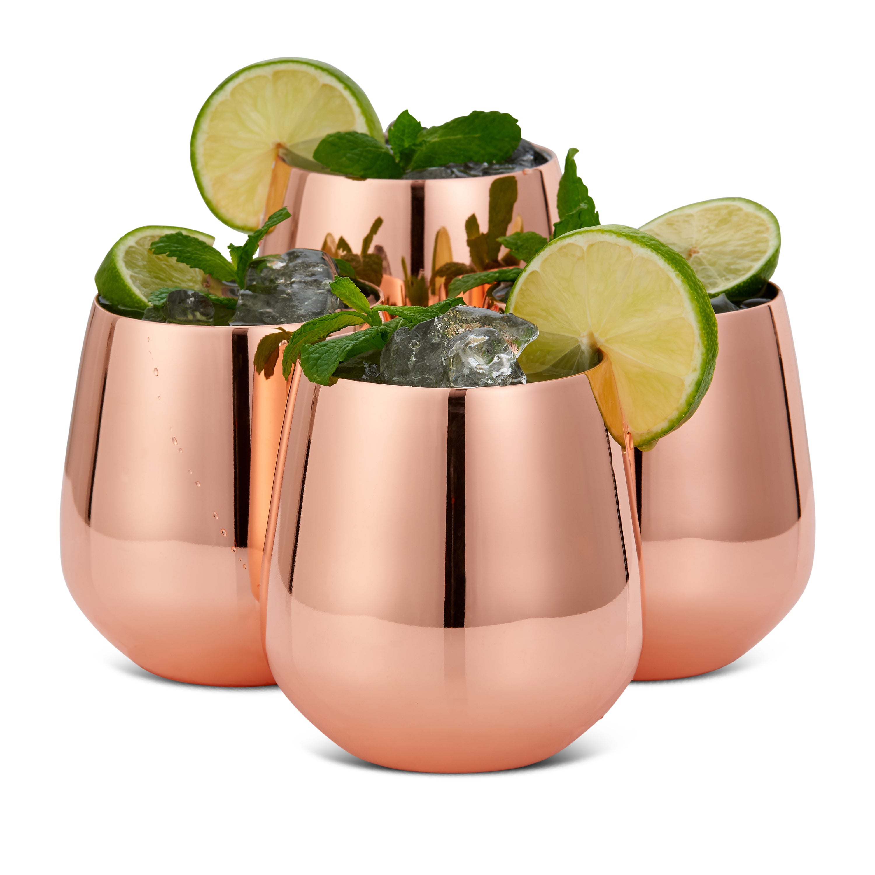 Oak & Steel Tumblers bicchieri acciaio 4 pezzi oro rosa 350 ml