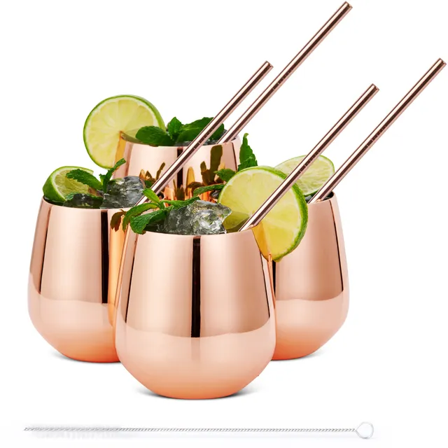 Oak & Steel Tumblers bicchieri acciaio 4 pezzi oro rosa 350 ml