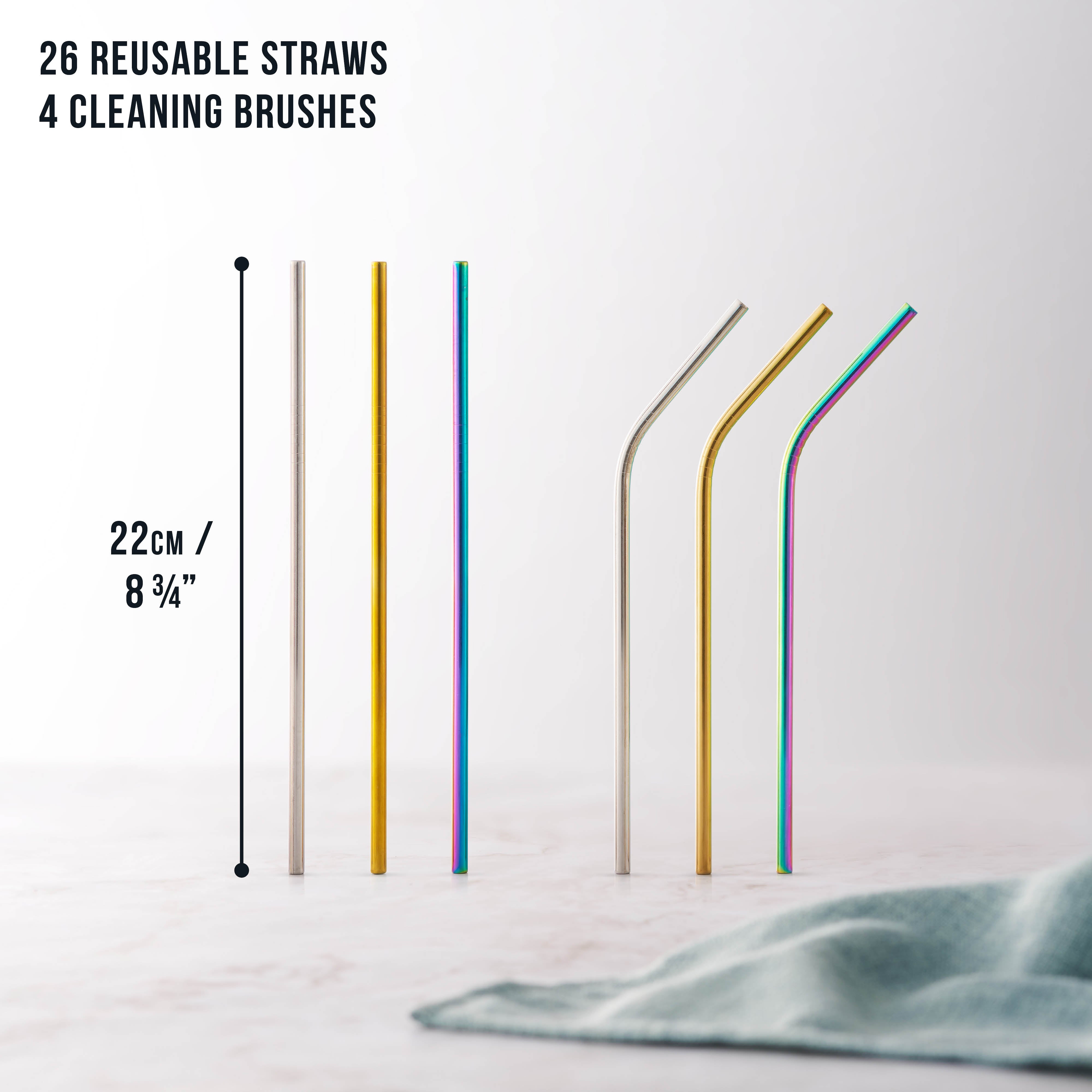 Oak & Steel Bar Accessories cannuccie metallo 10 pezzi con scovolino