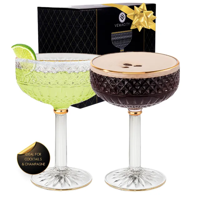 Vemacity Cocktail Glasses coppa cocktail 2 pz 300 ml oro