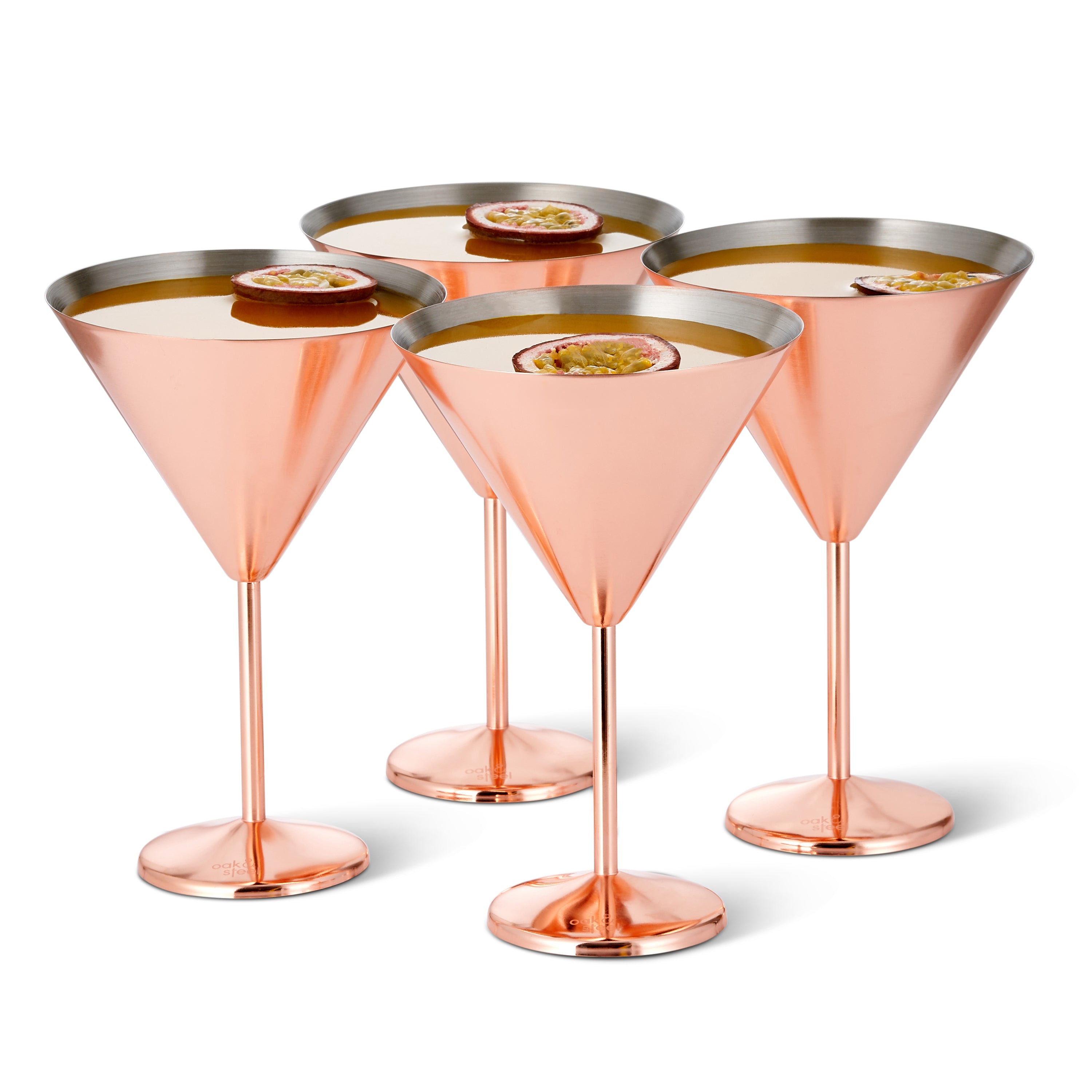 Oak & Steel Martini Glasses coppe cocktail 4 pezzi oro rosa