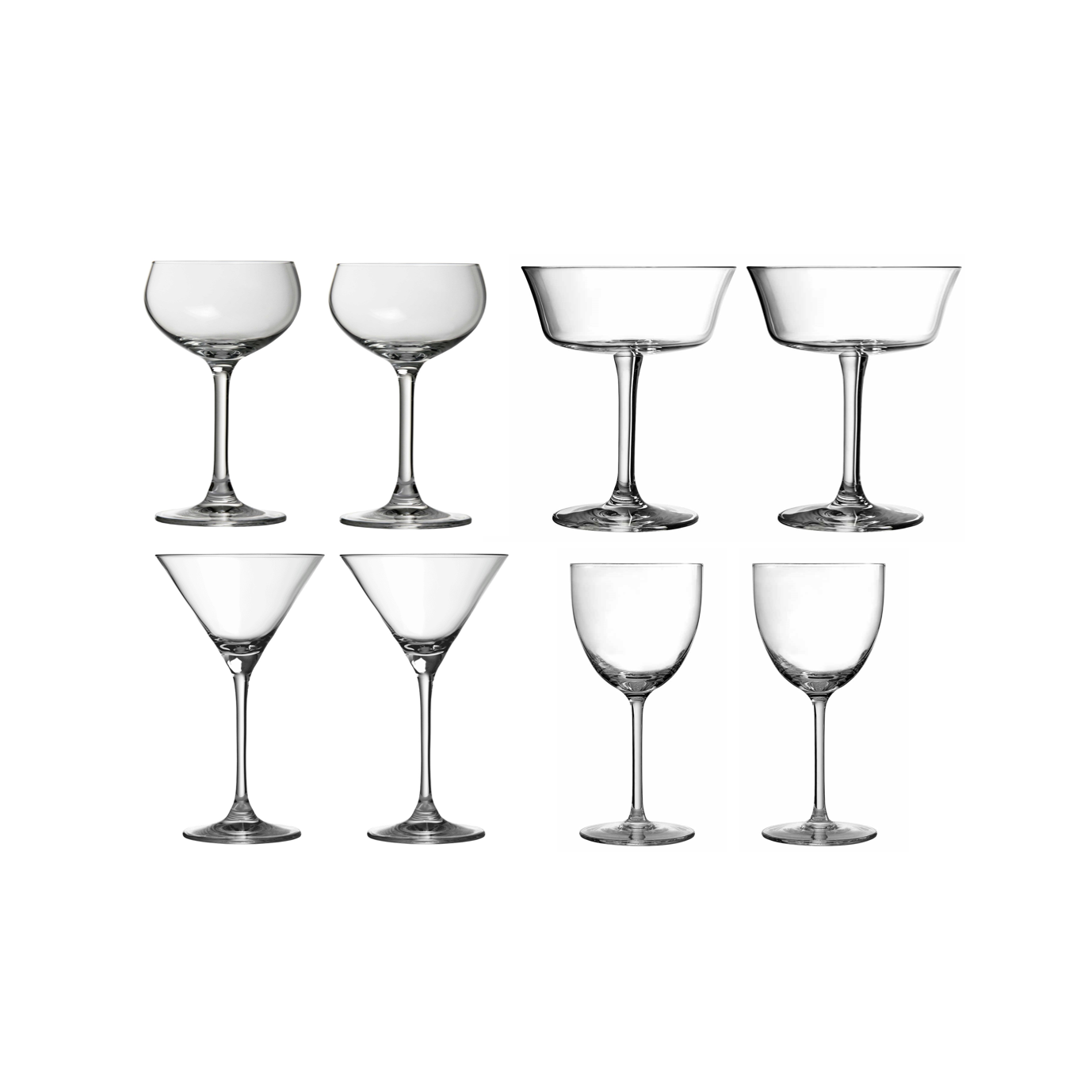 Urban Bar Cocktail Kits Set 6 Calici Stelo Coupe Martini