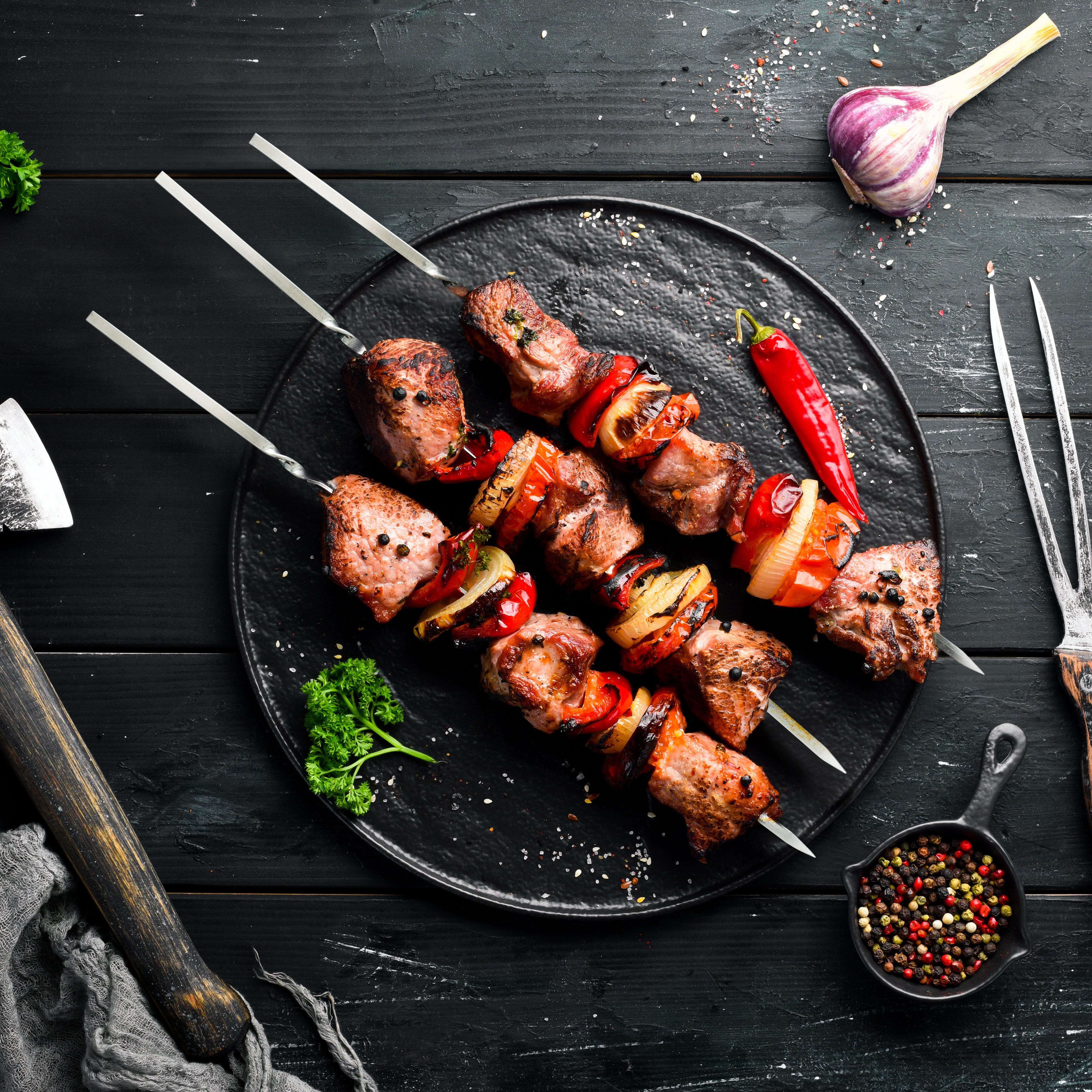 OS Oak & Steel Kitchen spiedini barbecue acciaio 20 pezzi 35cm