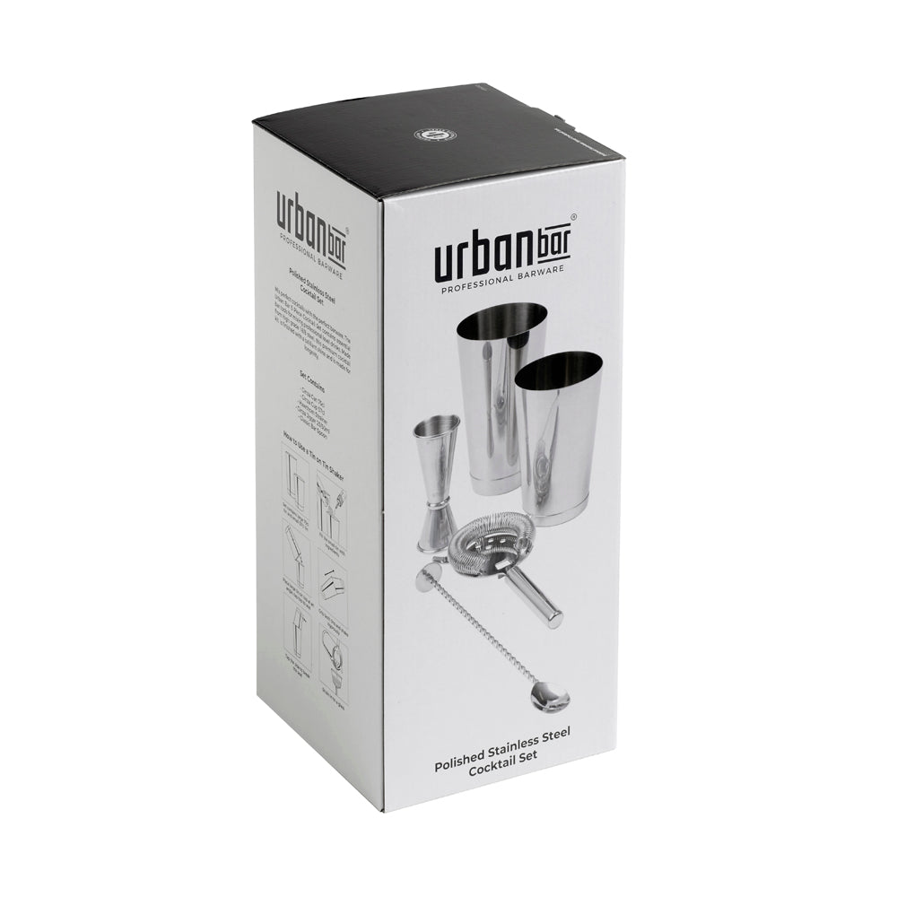 Urban Bar Cocktail Set 5 pezzi shaker acciaio