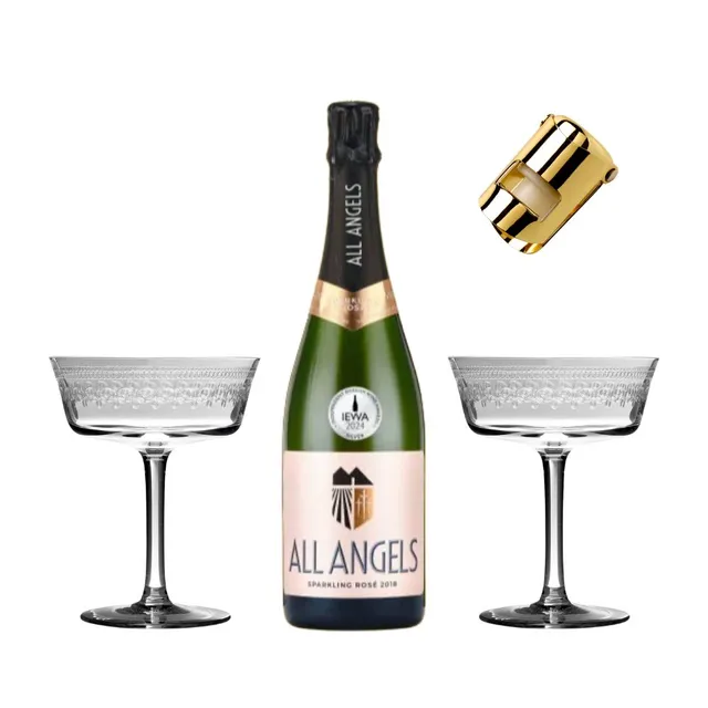 Urban Bar Cocktail Kits Set Spumante Rose 2 Calici Fizzio Tappo
