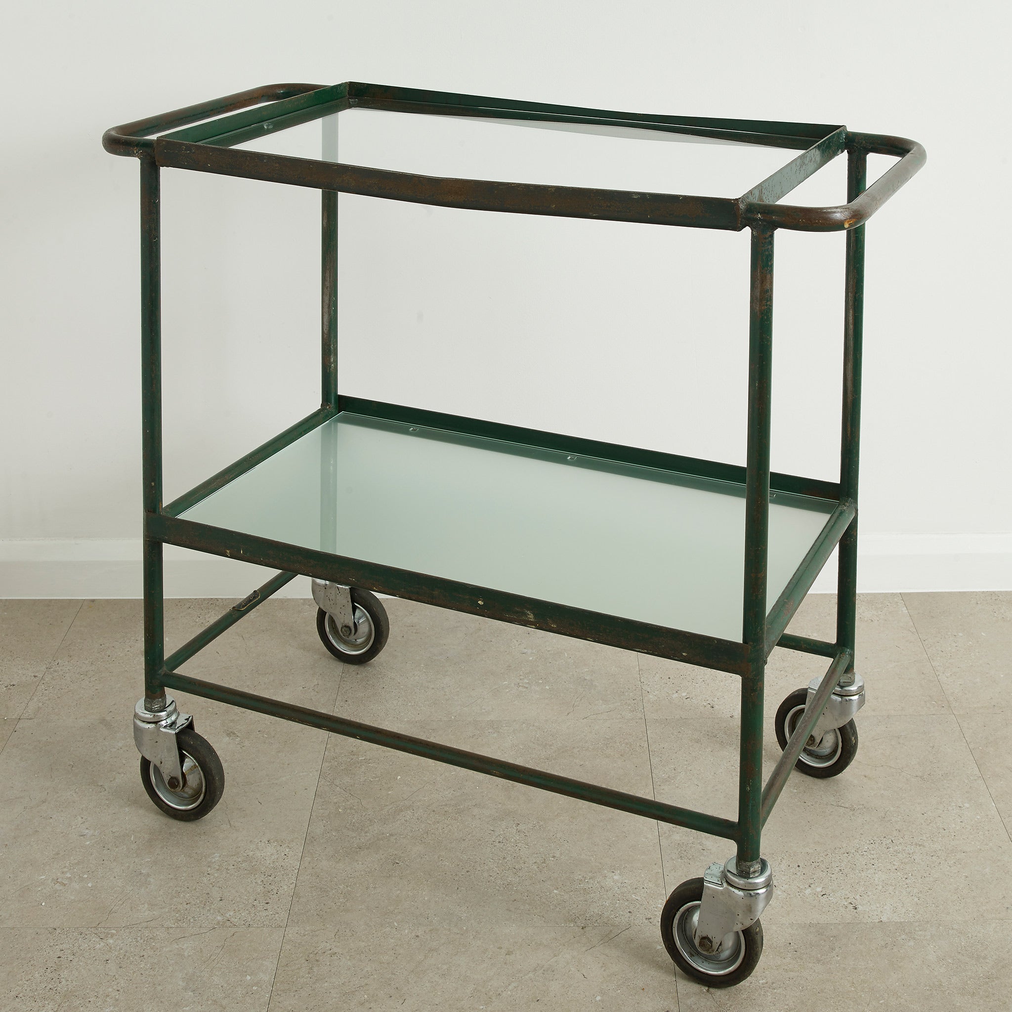 Urban Bar Geest Carrello Bar Industriale Verde Vetro 25kg