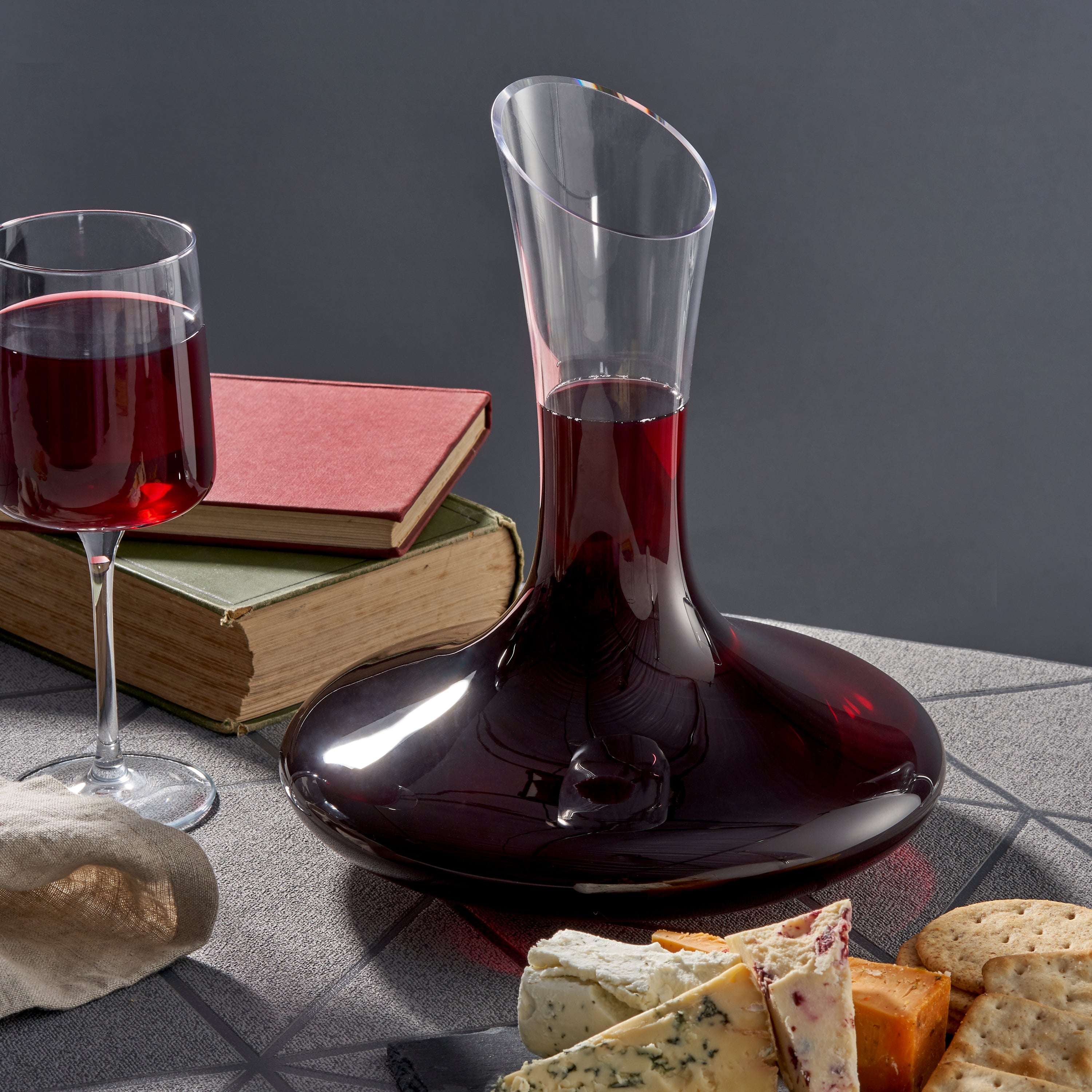 Oak & Steel Decanter Vino Cristallo Set Aerazione