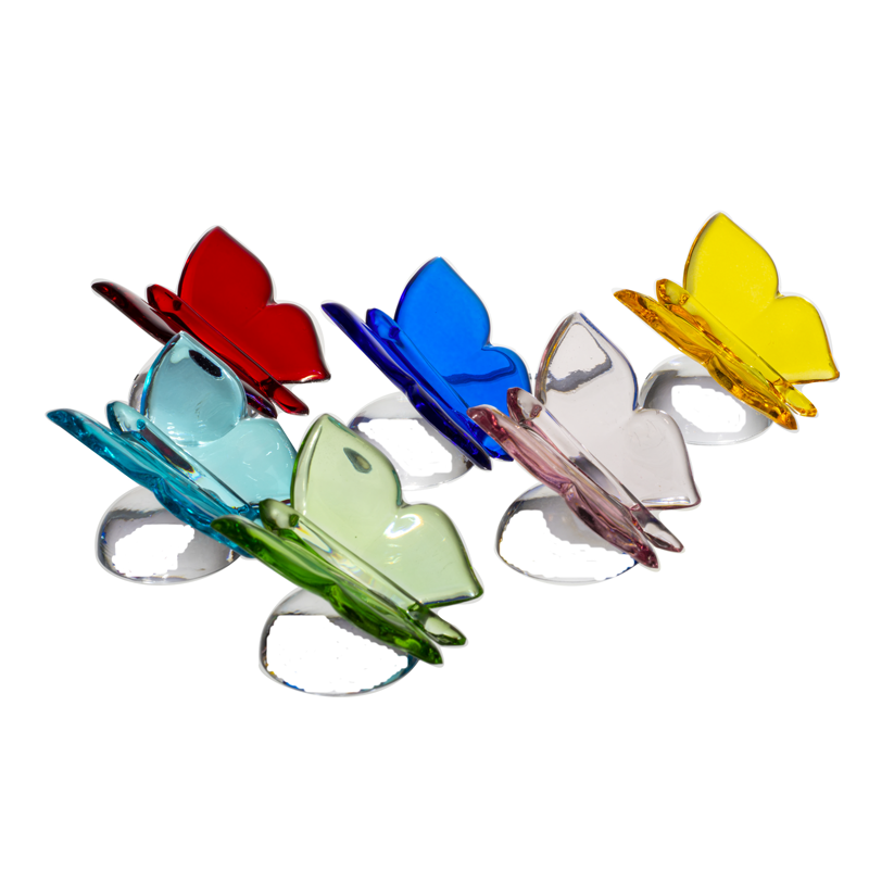 ColleVilca Butterfly fermacarte farfalla cristallo rosso d 8 cm