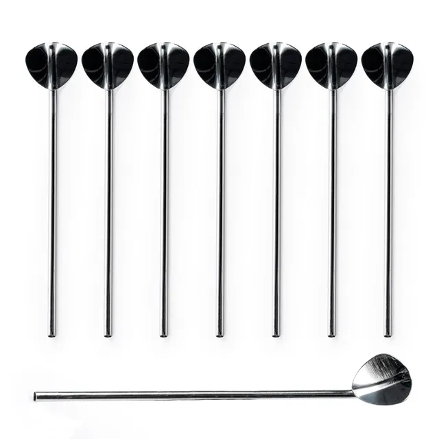 OS Oak & Steel Bar Spoon Cocktail Acciaio 20 cm 8 Pezzi