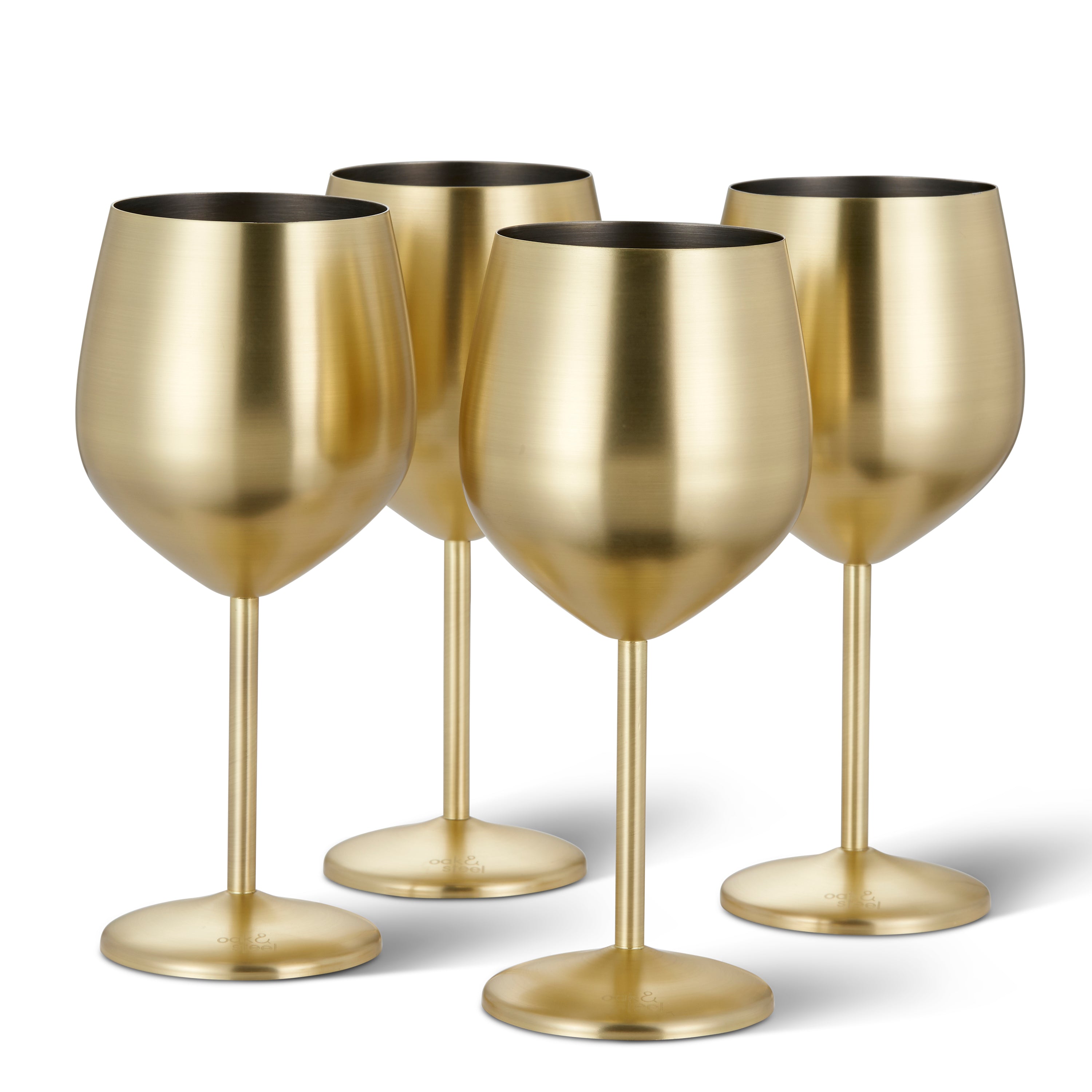 Oak & Steel Wine Glasses Calice Vino Oro Opaco 2 Pezzi