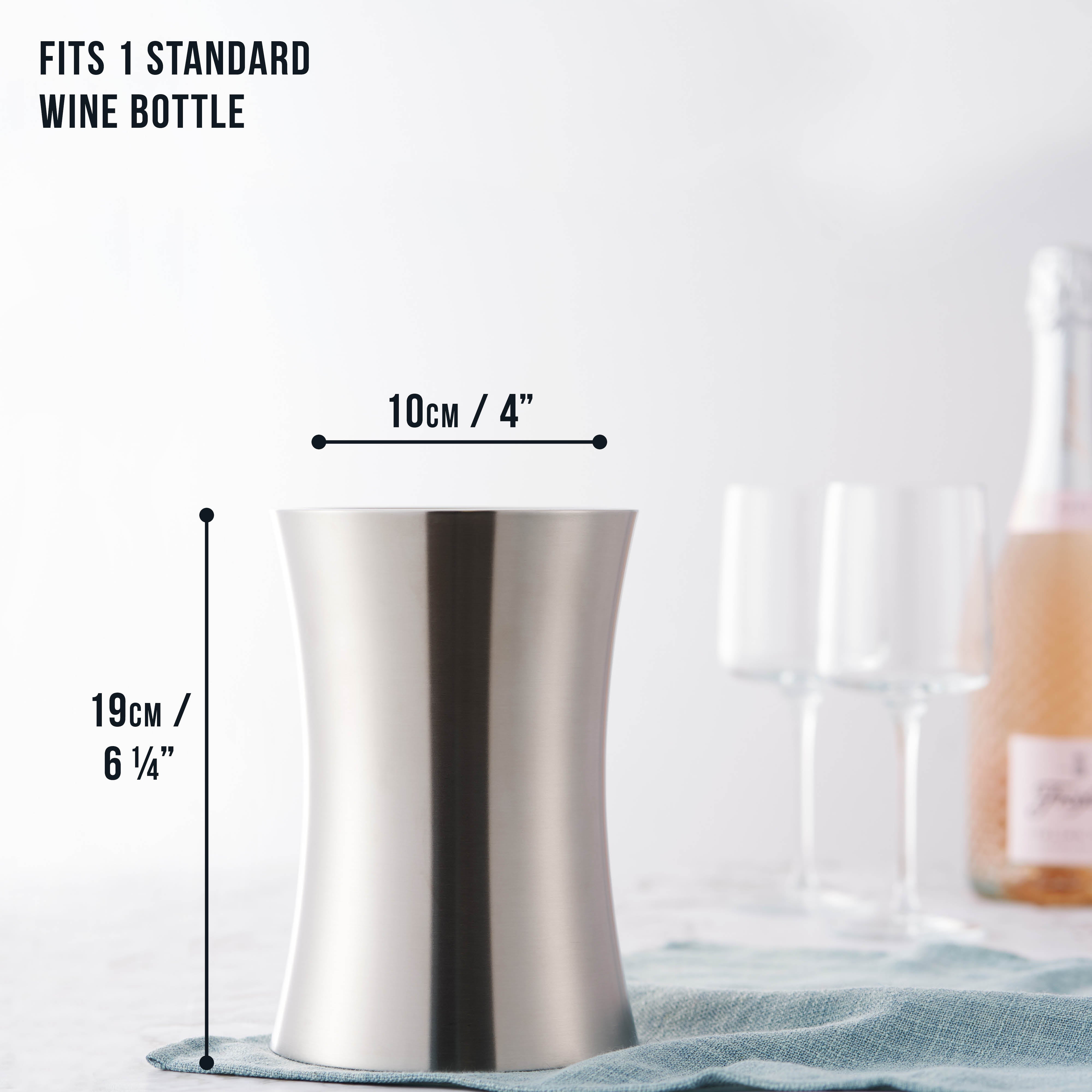 Oak & Steel Wine & dine rinfrescavino acciaio argento 750 ml