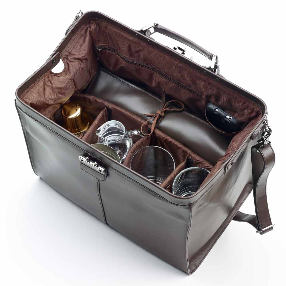 Urban Bar Accessories Leather Kit Bag borsa bartender marrone