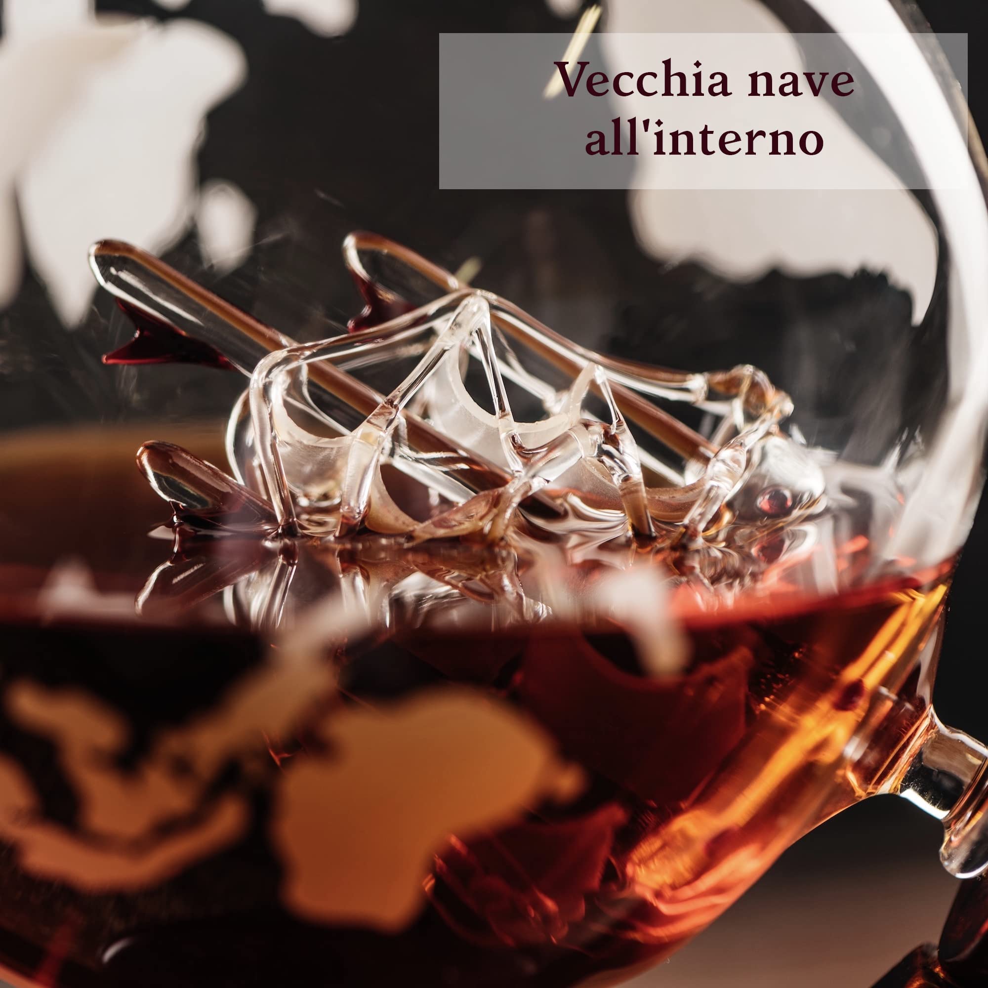 Kemstood Decanter Set Globo 850ml 2 Bicchieri Whisky