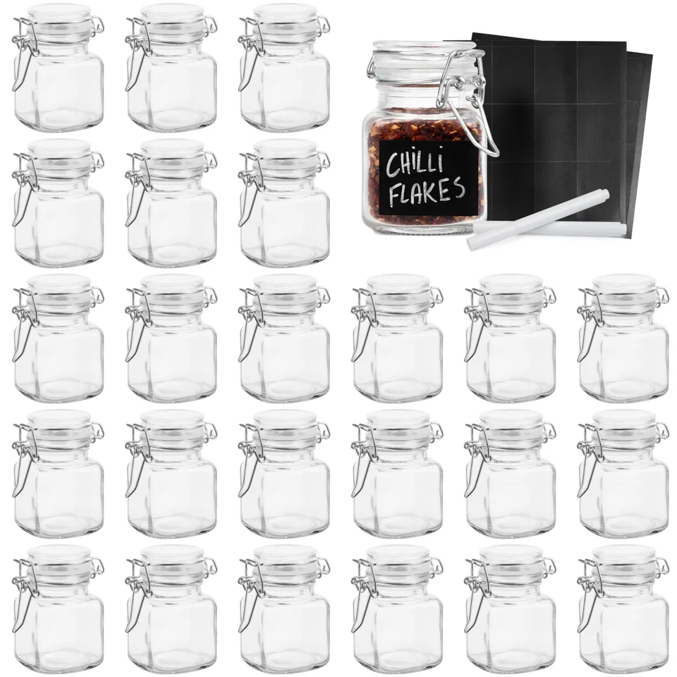 Oak & Steel Barattoli Spezie Vetro 12 Pezzi 100 ml