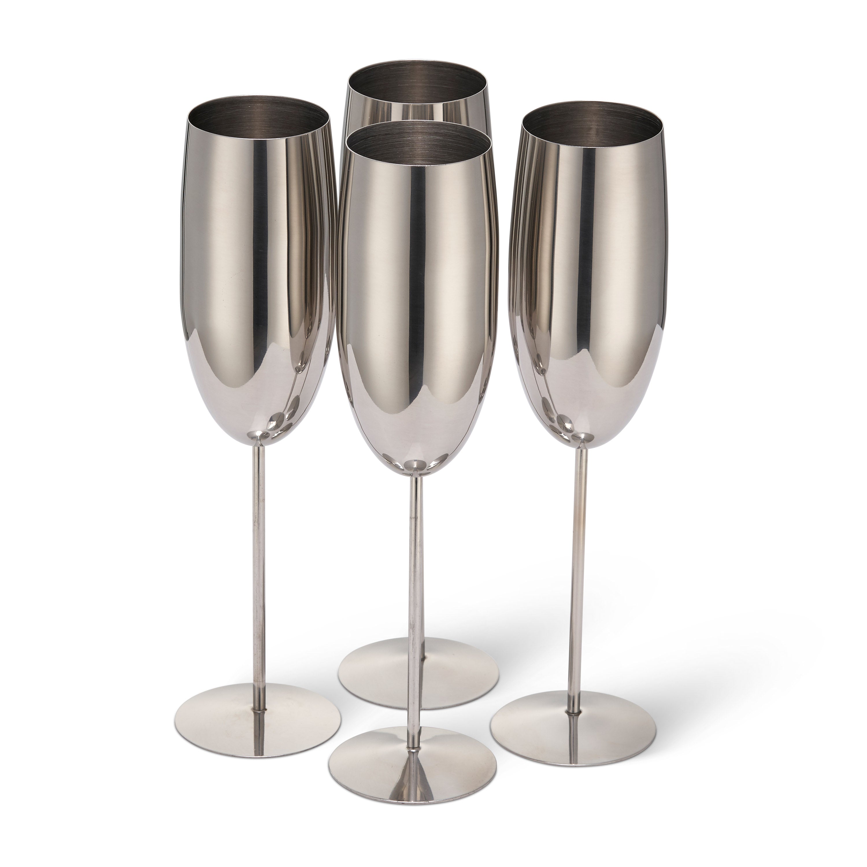 Oak & Steel Flutes calici champagne 2 pezzi argento acciaio