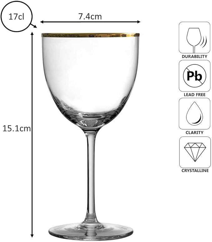 Urban Bar Gold Rim Nick & Nora calice cocktail cristallo 17cl oro