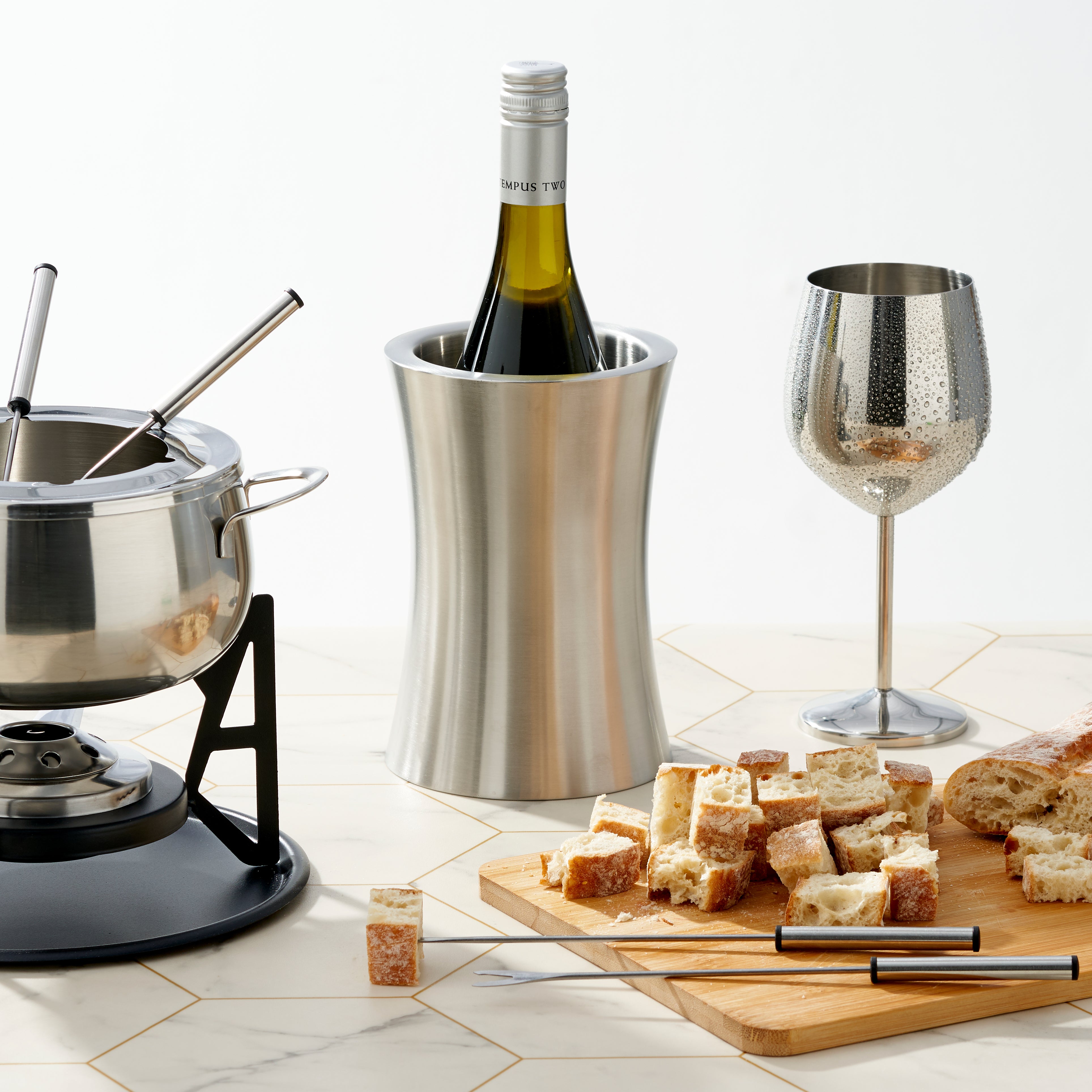 Oak & Steel Wine & dine rinfrescavino acciaio argento 750 ml