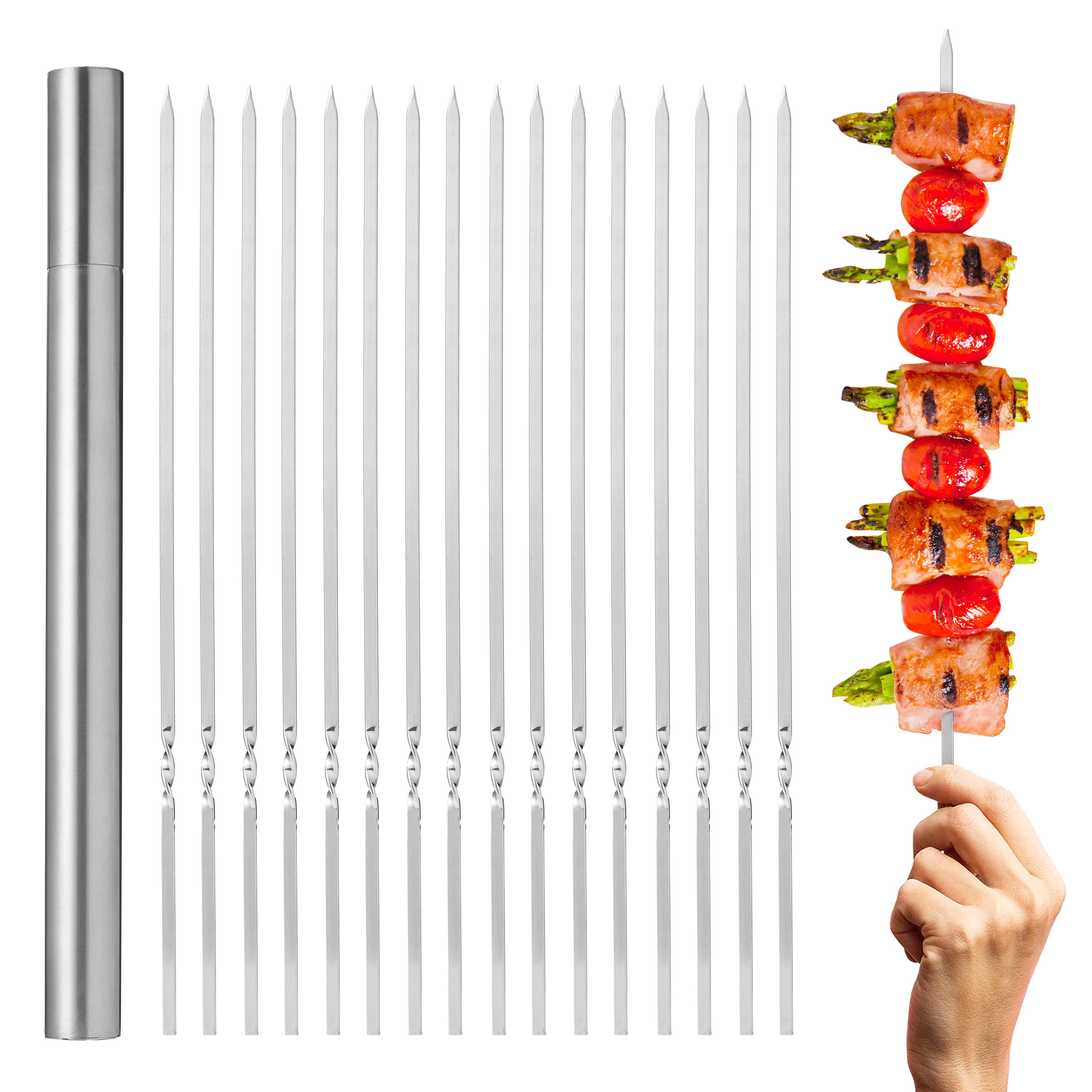 OS Oak & Steel Kitchen spiedini barbecue acciaio 20 pezzi 35cm