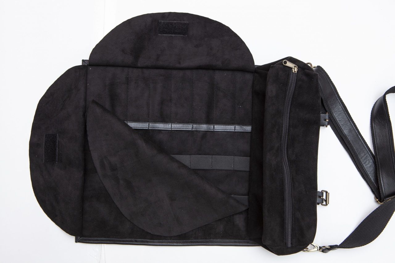 Urban Bar Accessories Leather Tool Bag Roll Up Black pelle