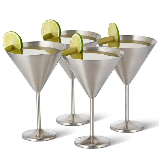 OS Oak & Steel Martini Glasses coppe martini argento 4 pezzi