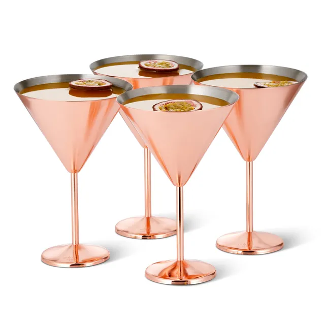 Oak & Steel Martini Glasses coppe cocktail 4 pezzi oro rosa