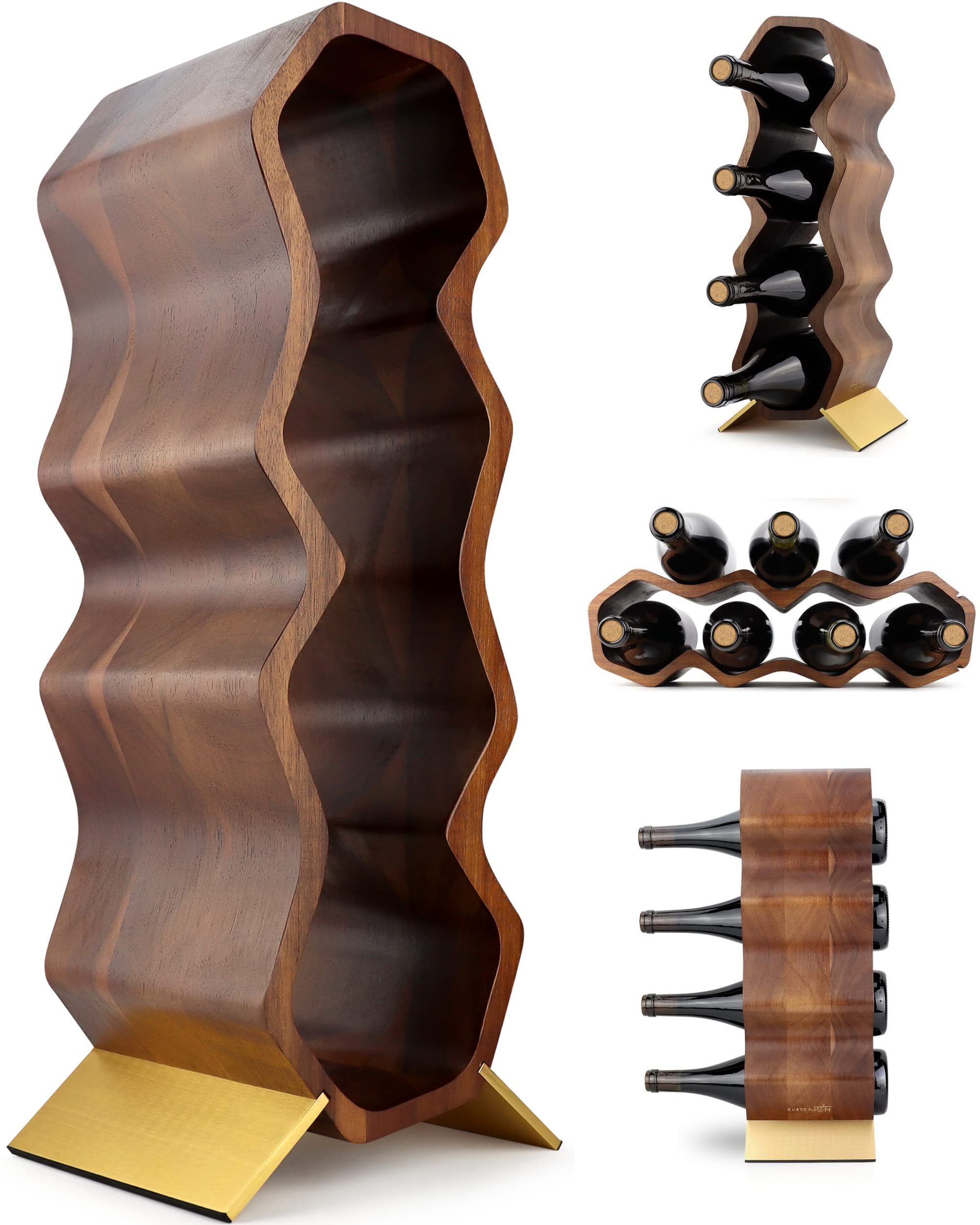Gusto Nostro Wooden Wine Rack portabottiglie 7 bottiglie acacia