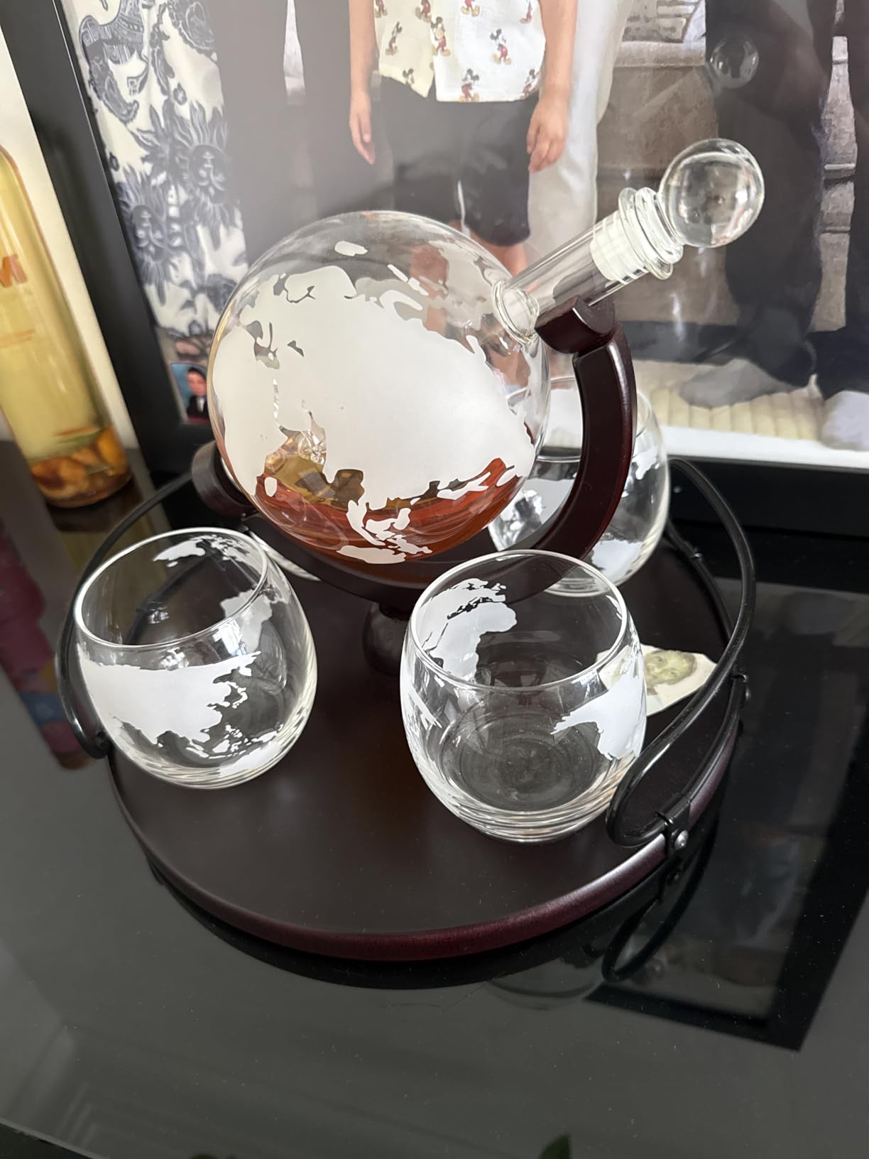 Kemstood Decanter Set Globo 850ml 2 Bicchieri Whisky
