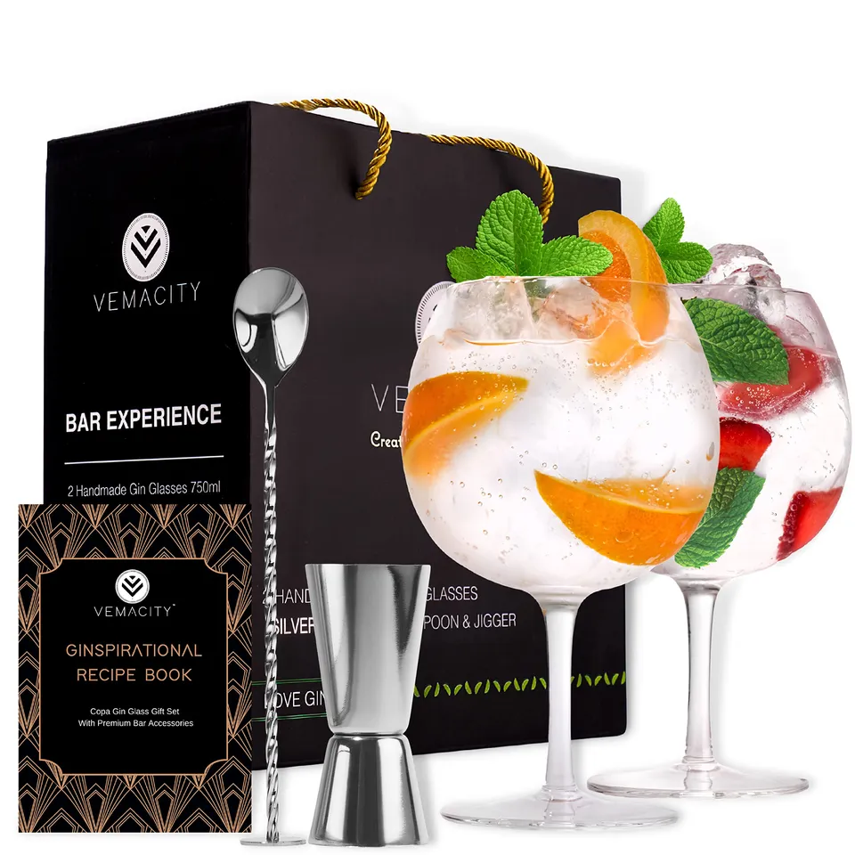 Vemacity Gin Glasses bicchieri gin 2x550 ml argento