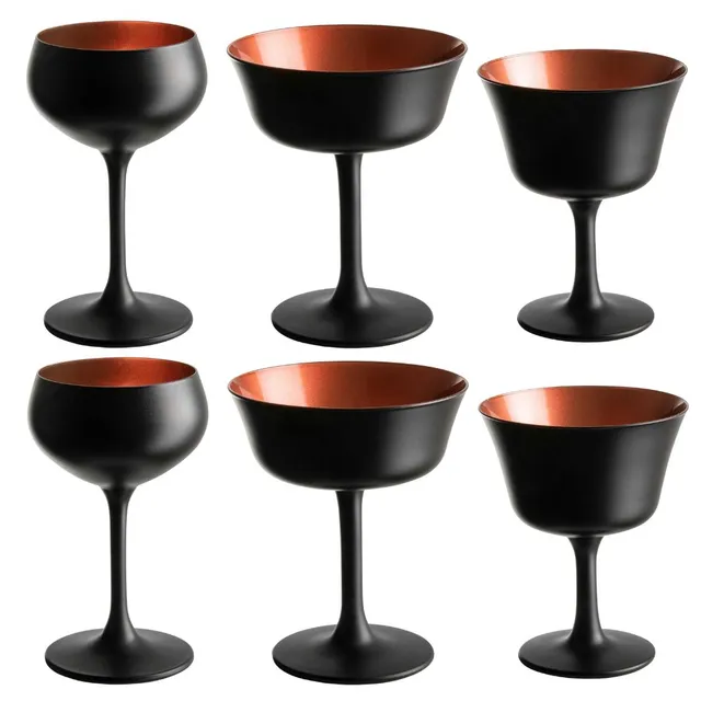 Urban Bar Oro Nero set 6 calici cocktail nero rame