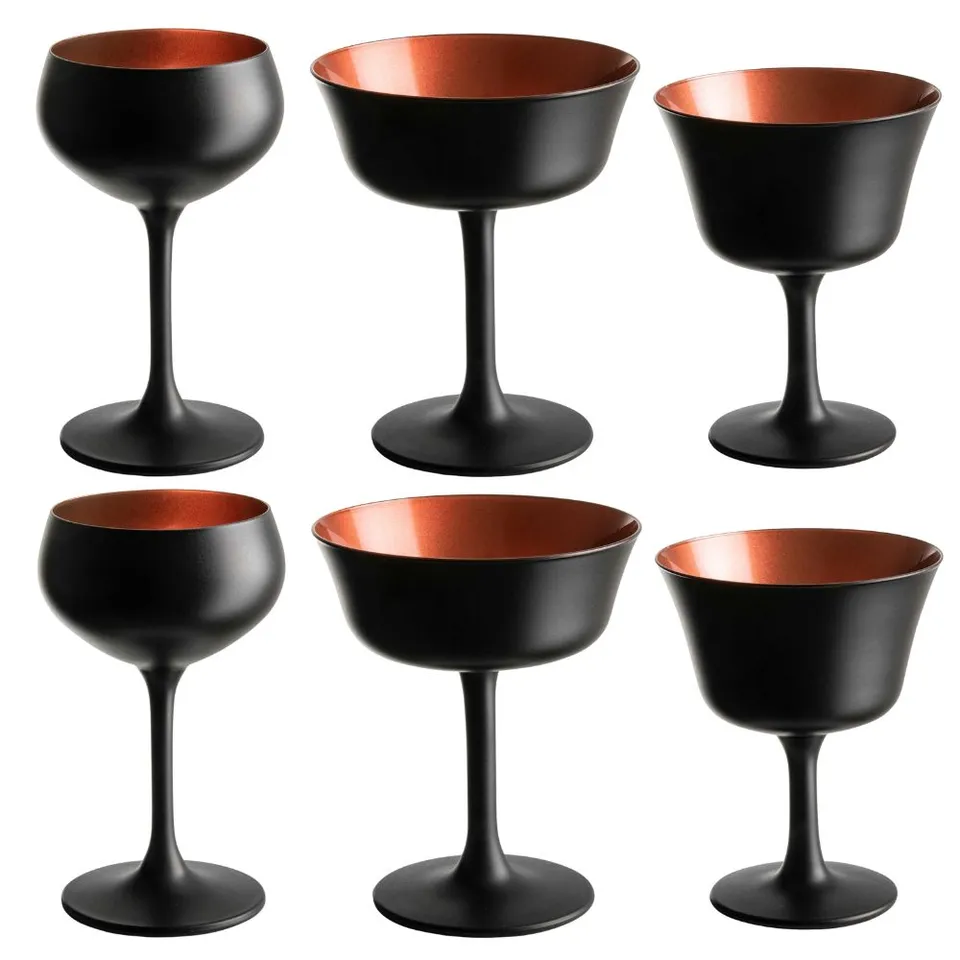 Urban Bar Oro Nero set 6 calici cocktail nero rame