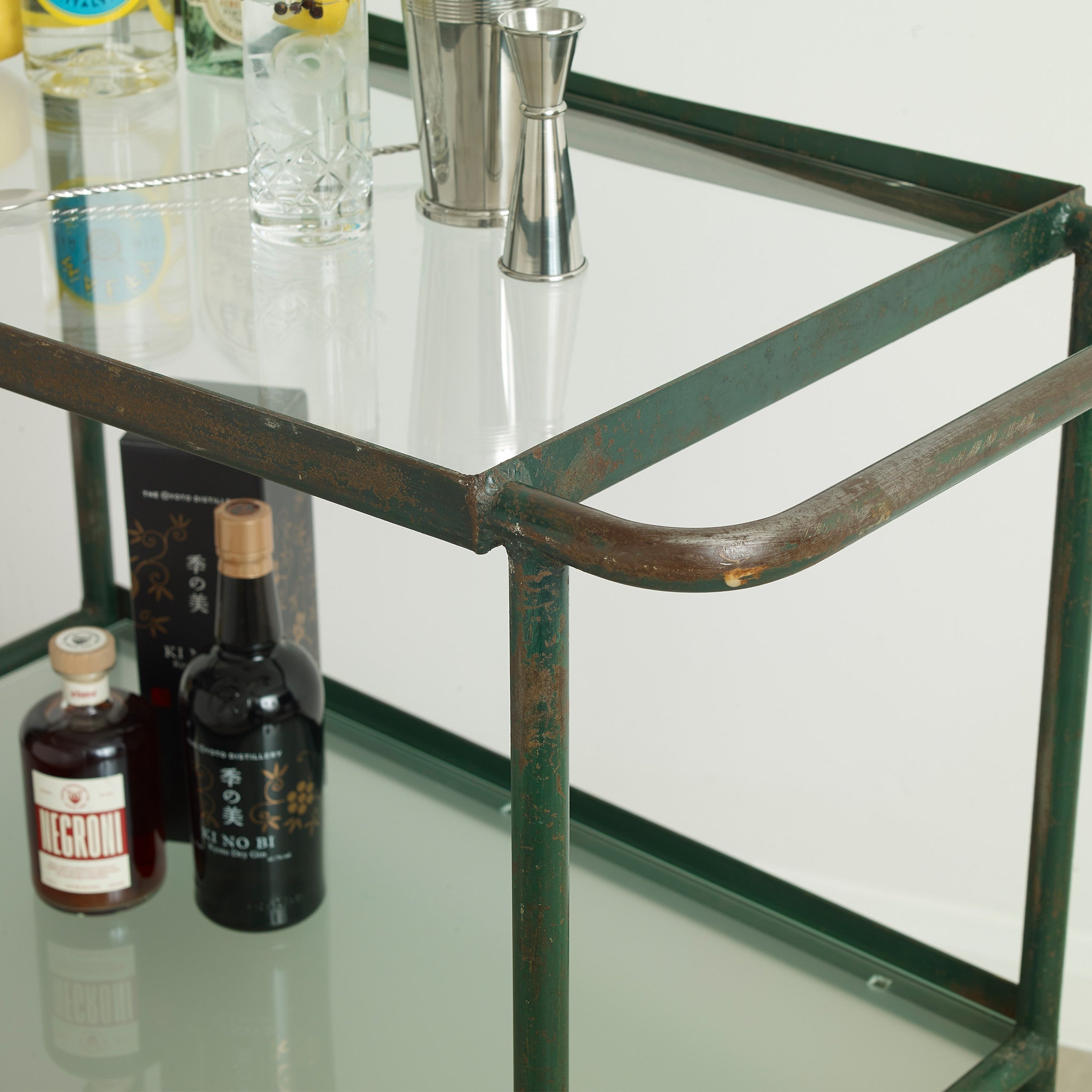 Urban Bar Geest Carrello Bar Industriale Verde Vetro 25kg