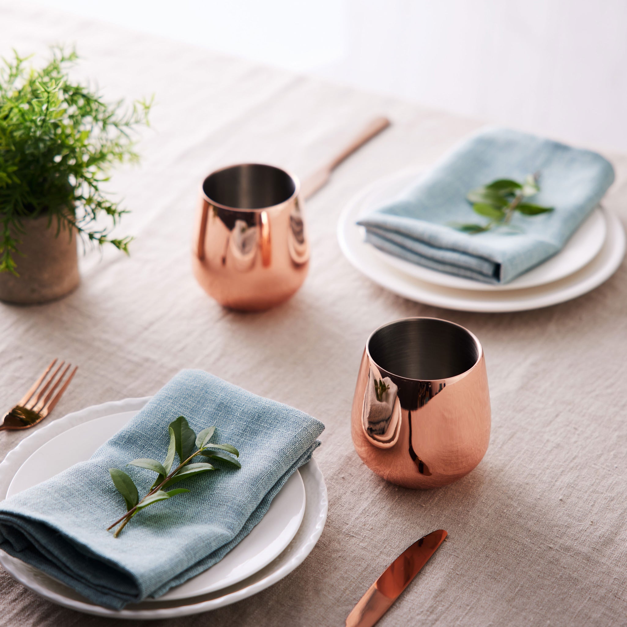 Oak & Steel Tumblers bicchieri acciaio 4 pezzi oro rosa 350 ml