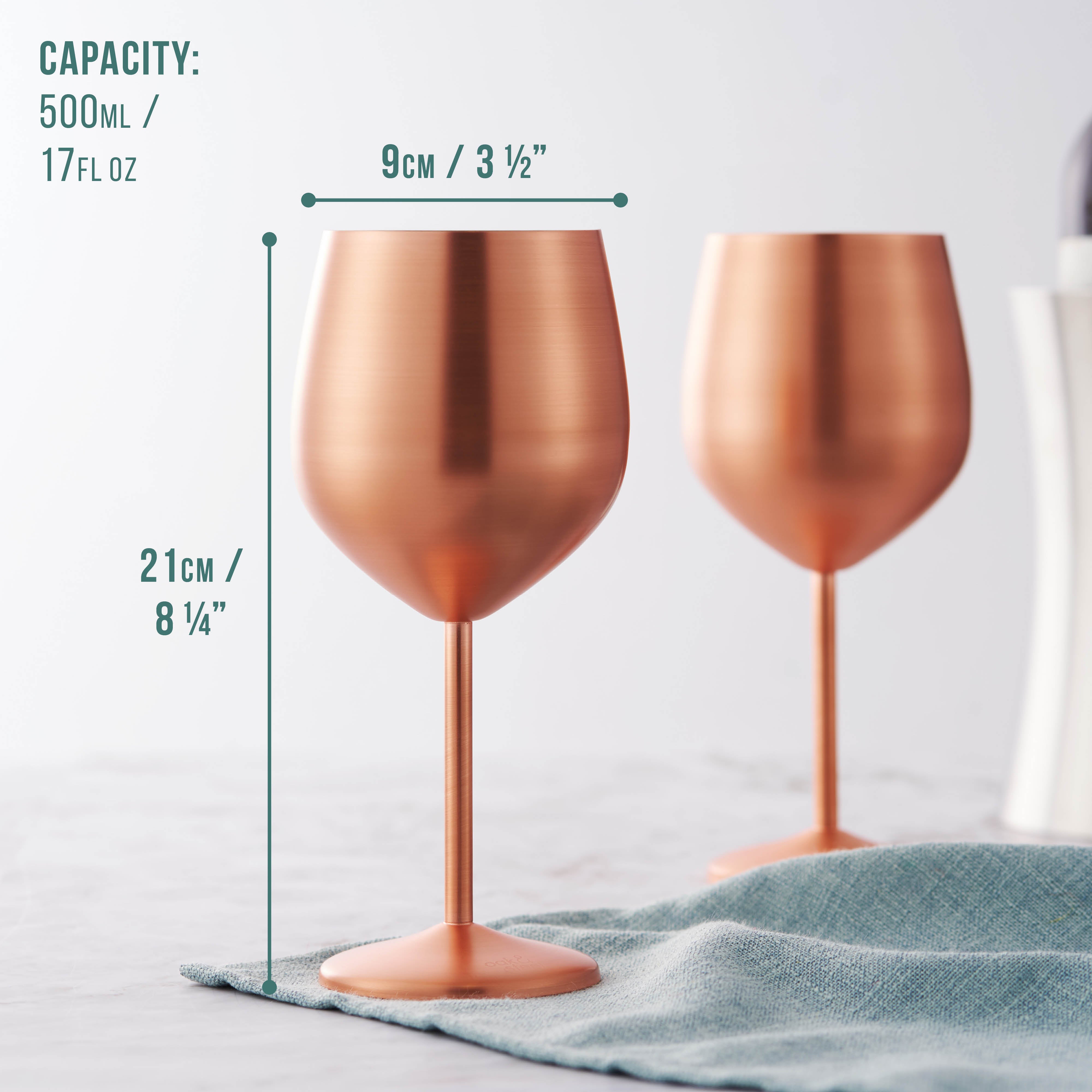 OS Oak & Steel Wine Glasses calici vino oro rosa opaco 4 pezzi