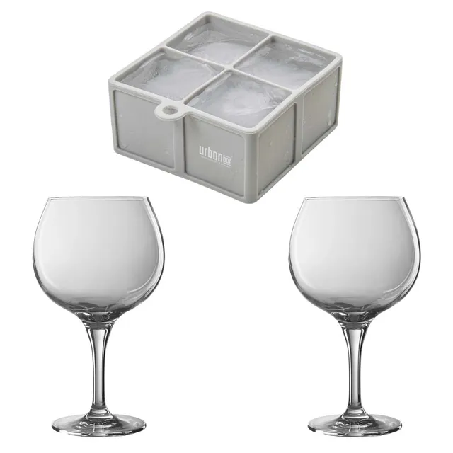 Urban Bar Ice Cube Tray Gin Balloon Set kit gin 2 calici