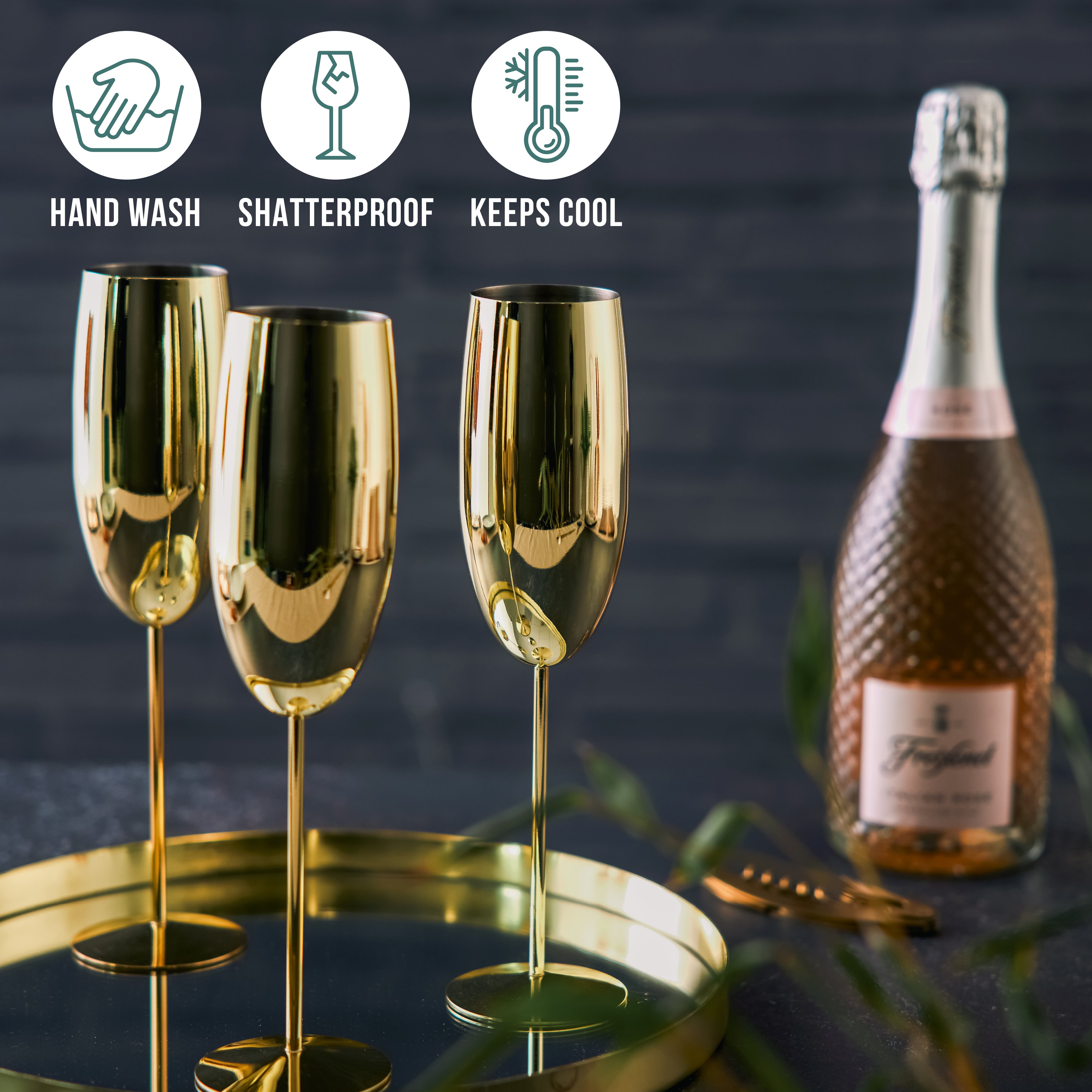 Oak & Steel Flutes Flûte Champagne Oro 2 Pezzi