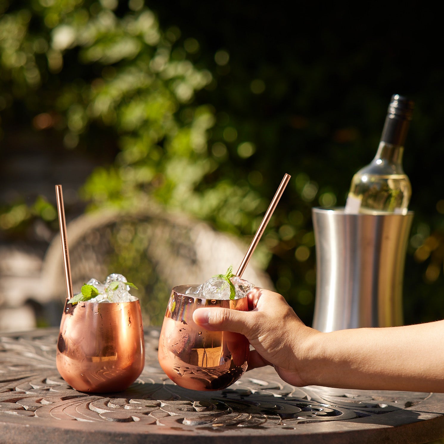 Oak & Steel Tumblers bicchieri acciaio 4 pezzi oro rosa 350 ml