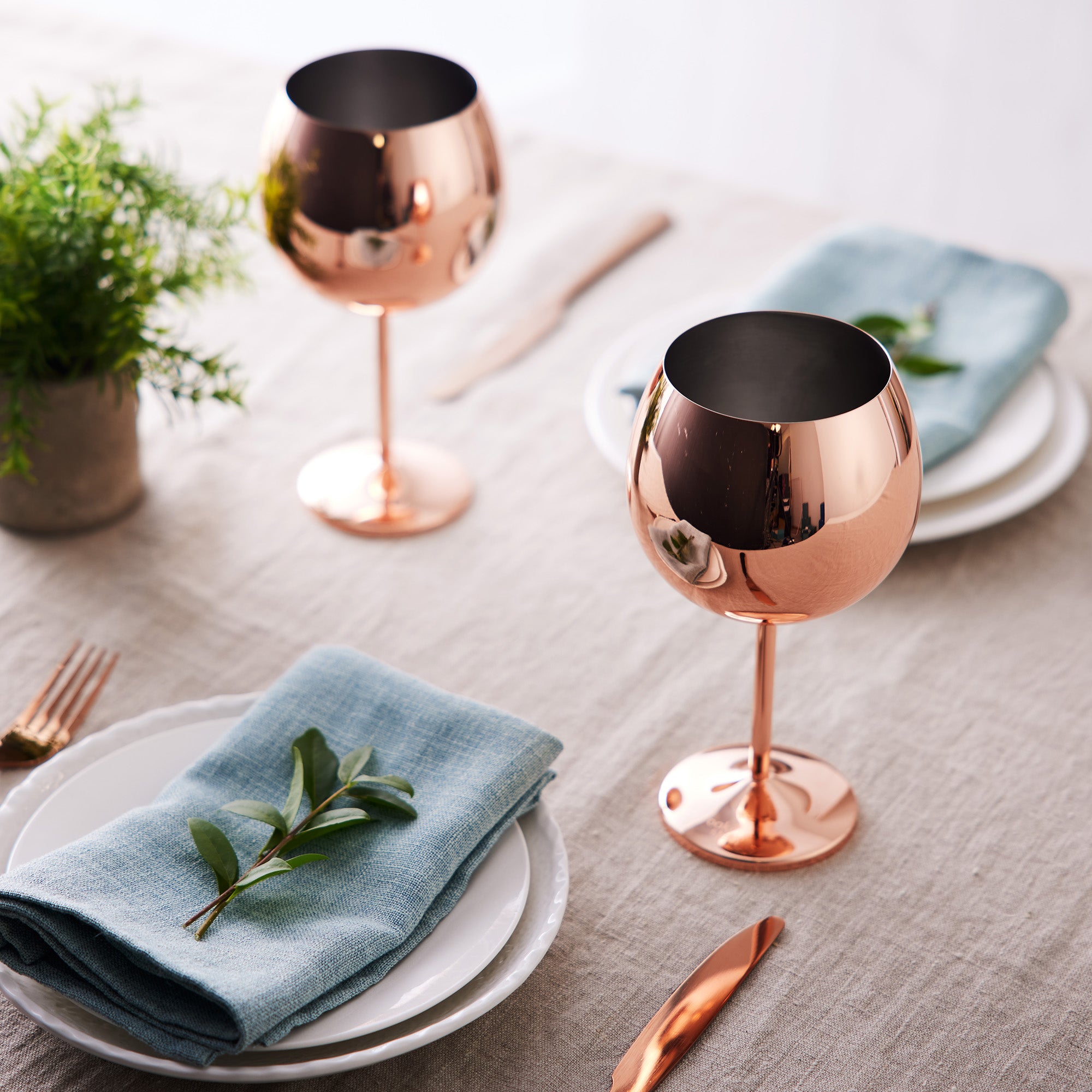 OS Oak & Steel Gin Glasses bicchieri gin oro rosa 4 pezzi 700ml