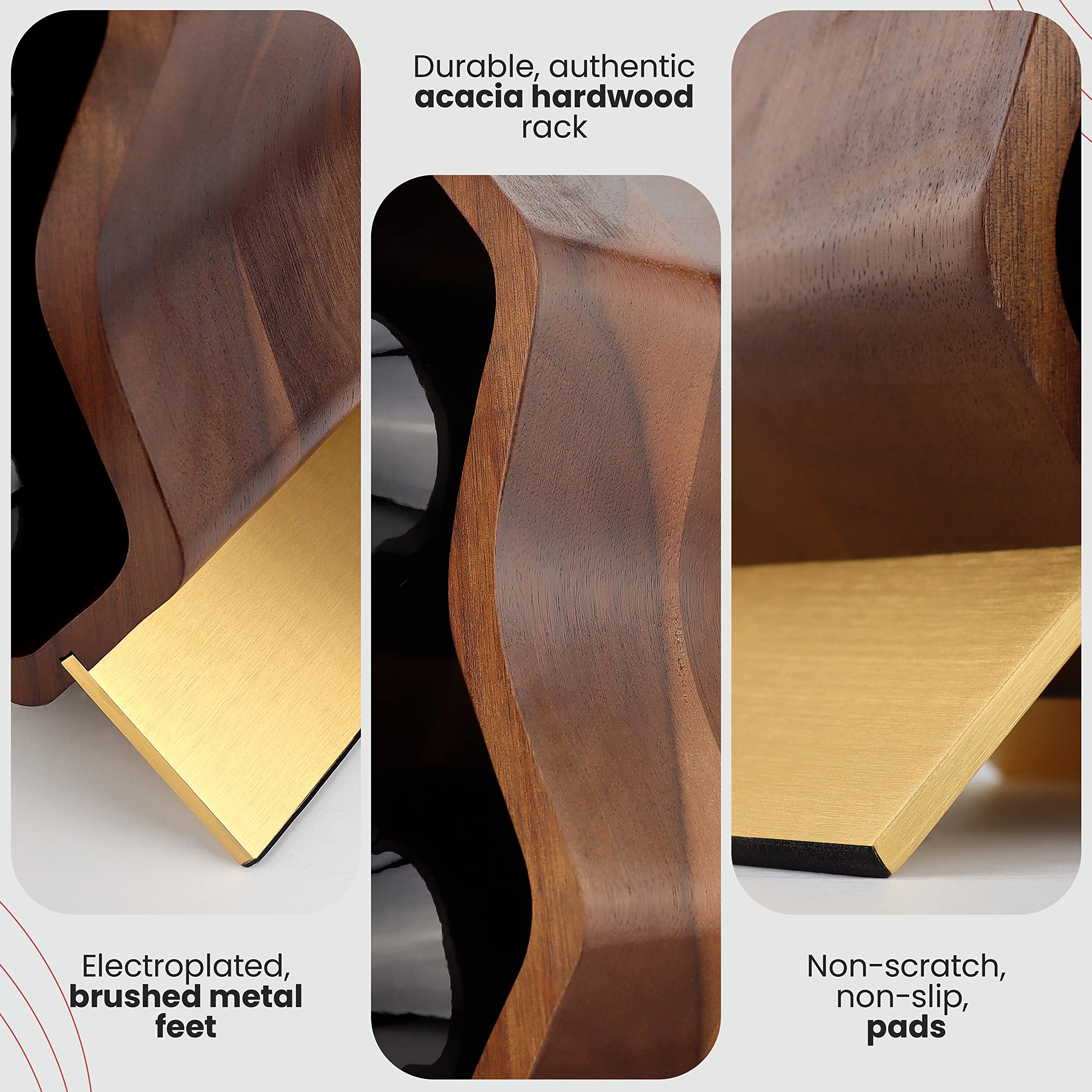 Gusto Nostro Wooden Wine Rack portabottiglie 7 bottiglie acacia