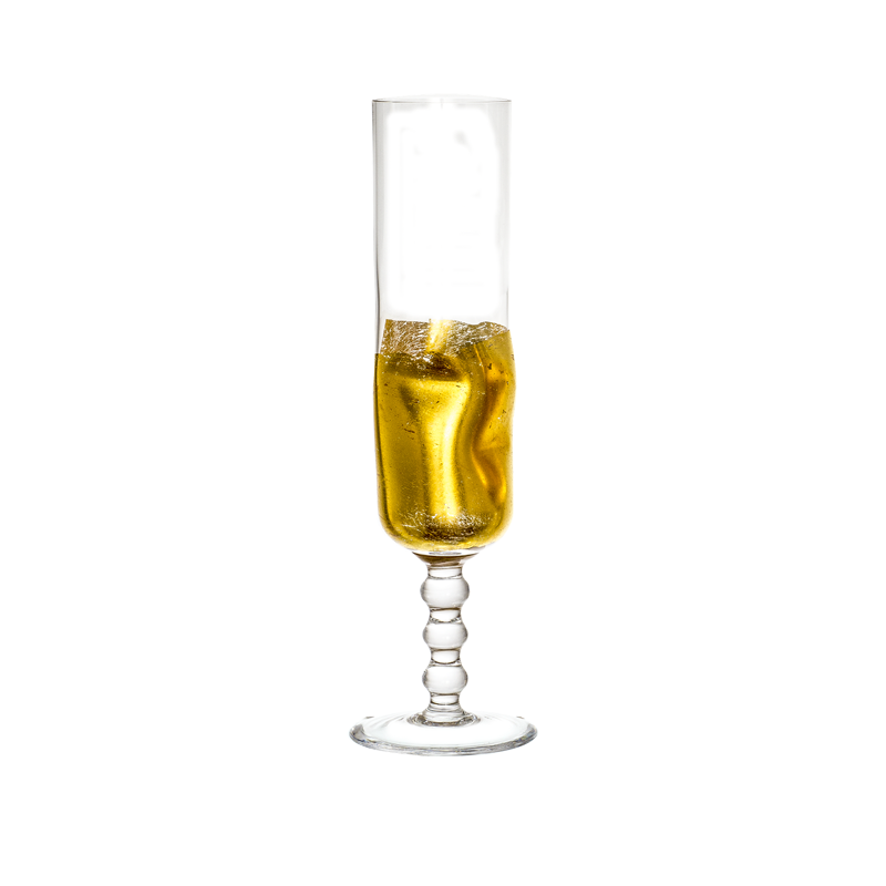 ColleVilca Mida Flute calice spumante foglia oro h 24,2 cm