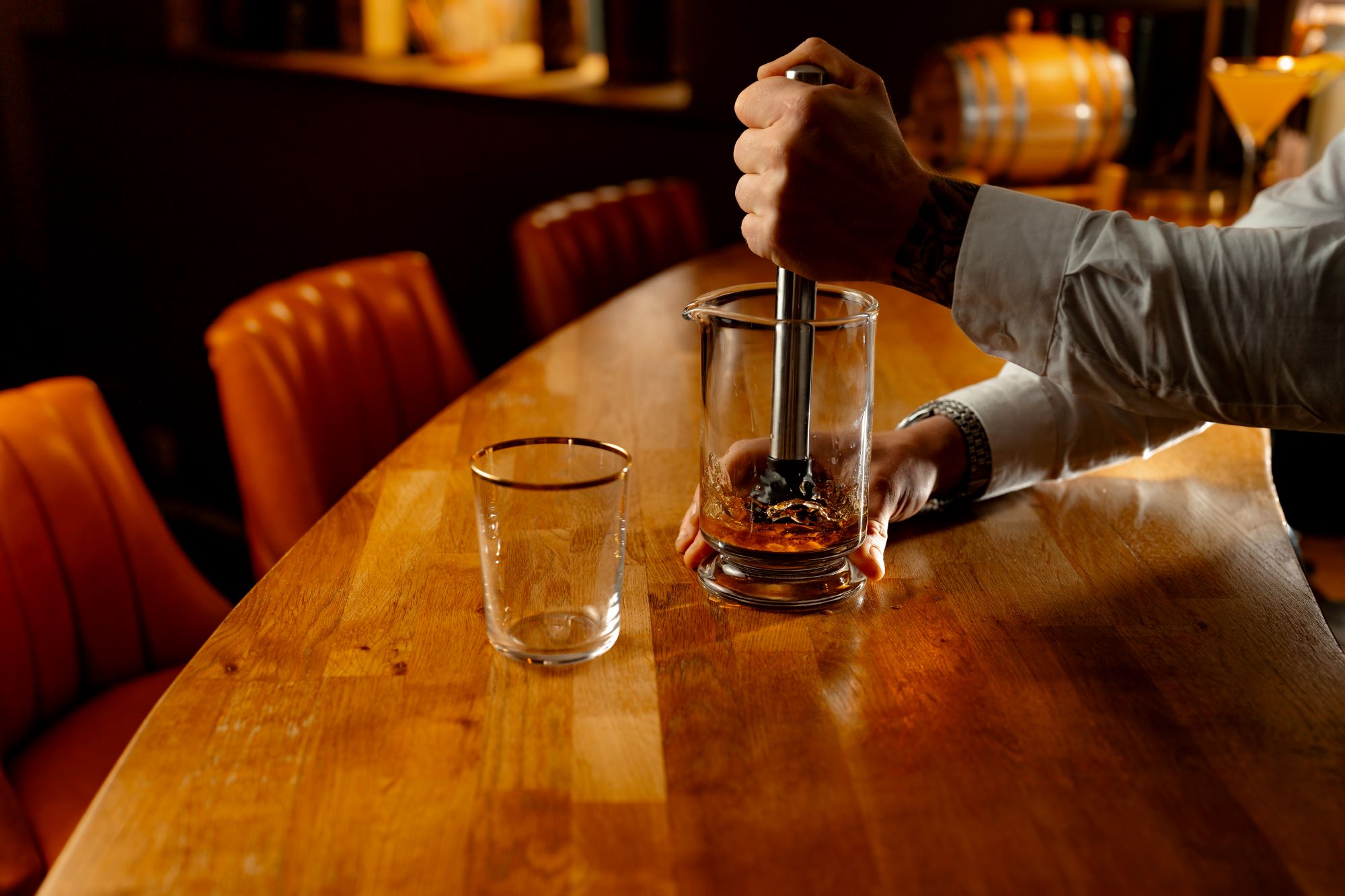 Urban Bar Fluet Old Fashioned bicchiere whisky 34cl bordo oro