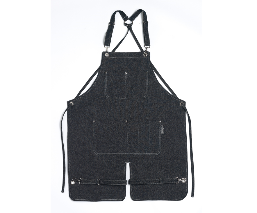Urban Bar Grembiule Denim Tascone Kangaroo Blu Unisex