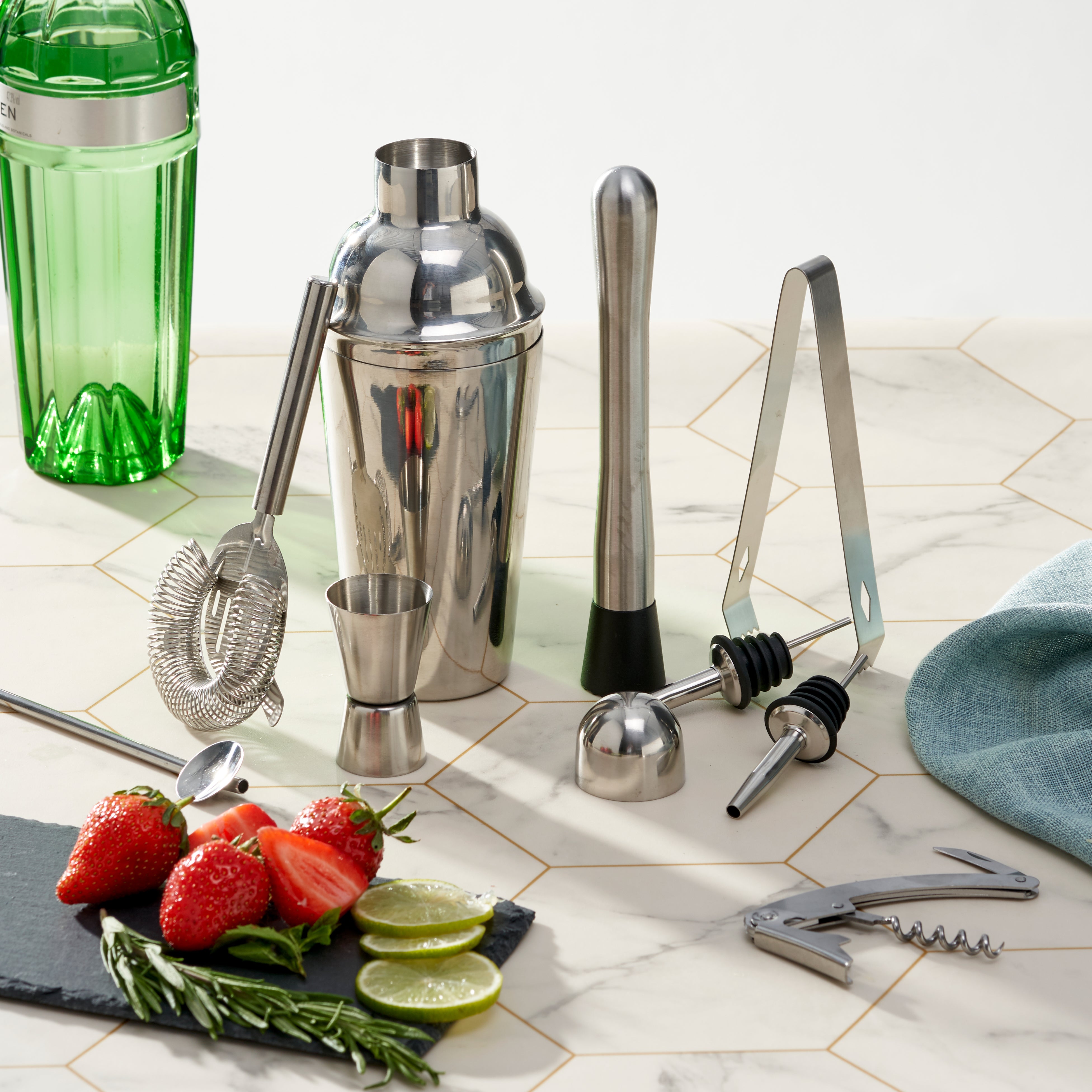 Oak & Steel Cocktail Sets shaker set 10 pezzi argento