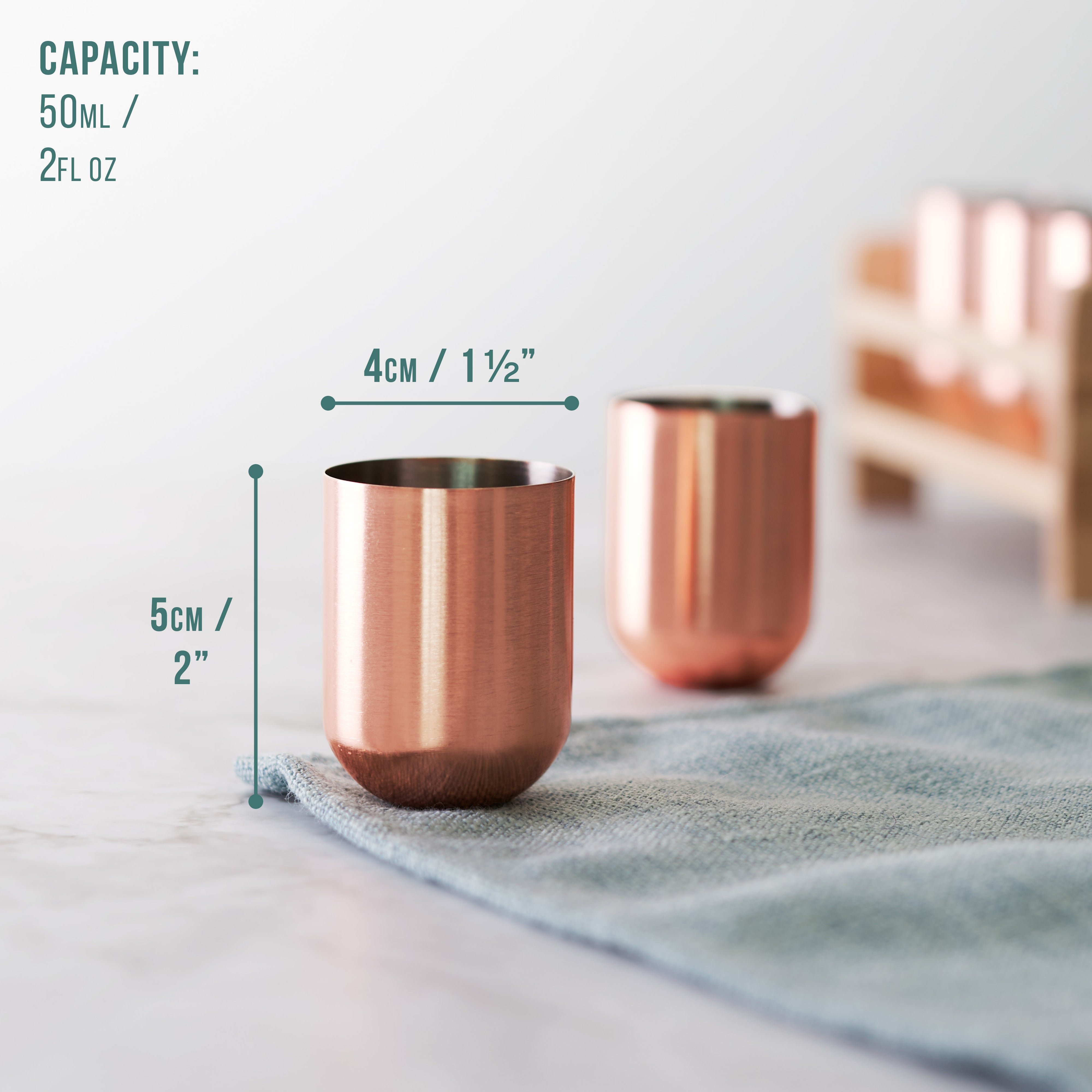 OS Oak & Steel Shot Bicchierini Oro Rosa 50 ml 6 Pezzi