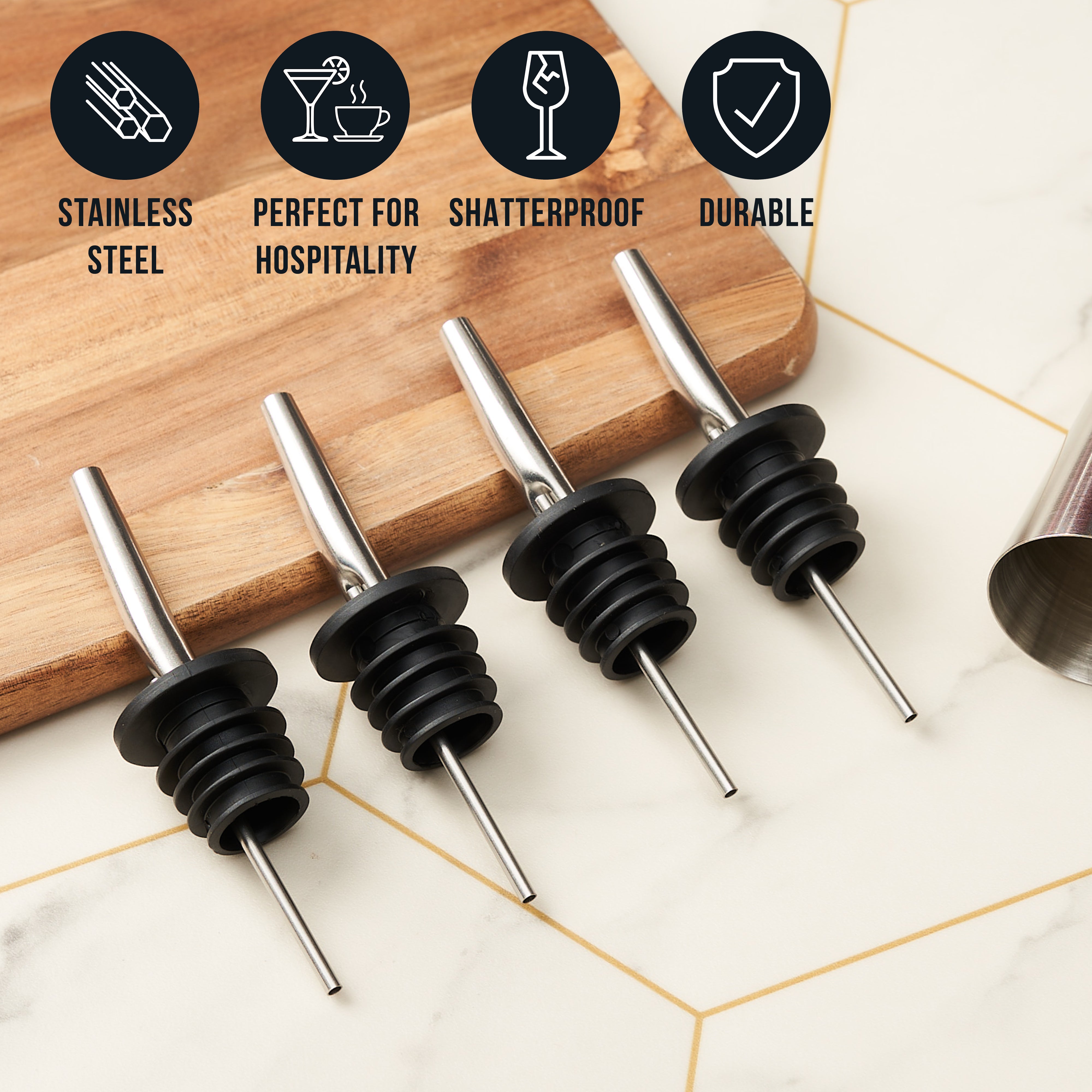OS Oak & Steel Bar Accessories versatori bottiglie 12 pezzi
