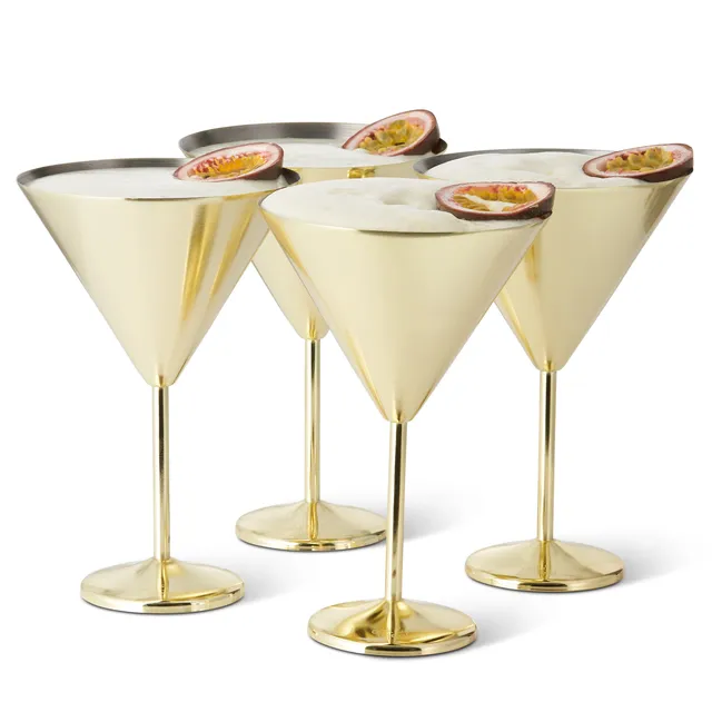 OS Oak & Steel Martini Glasses coppe martini oro 4 pezzi 460ml